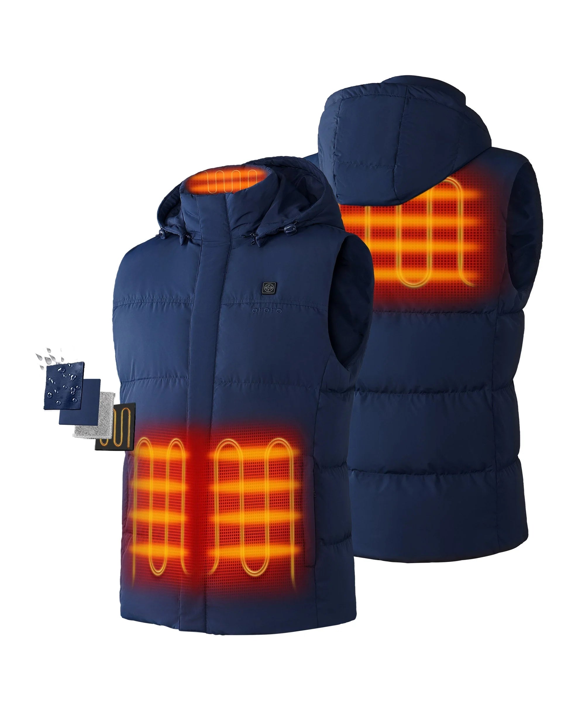 ORORO Heated (Open-box) Men's Heated Down Vest (Battery Set Not Included) - Image 15