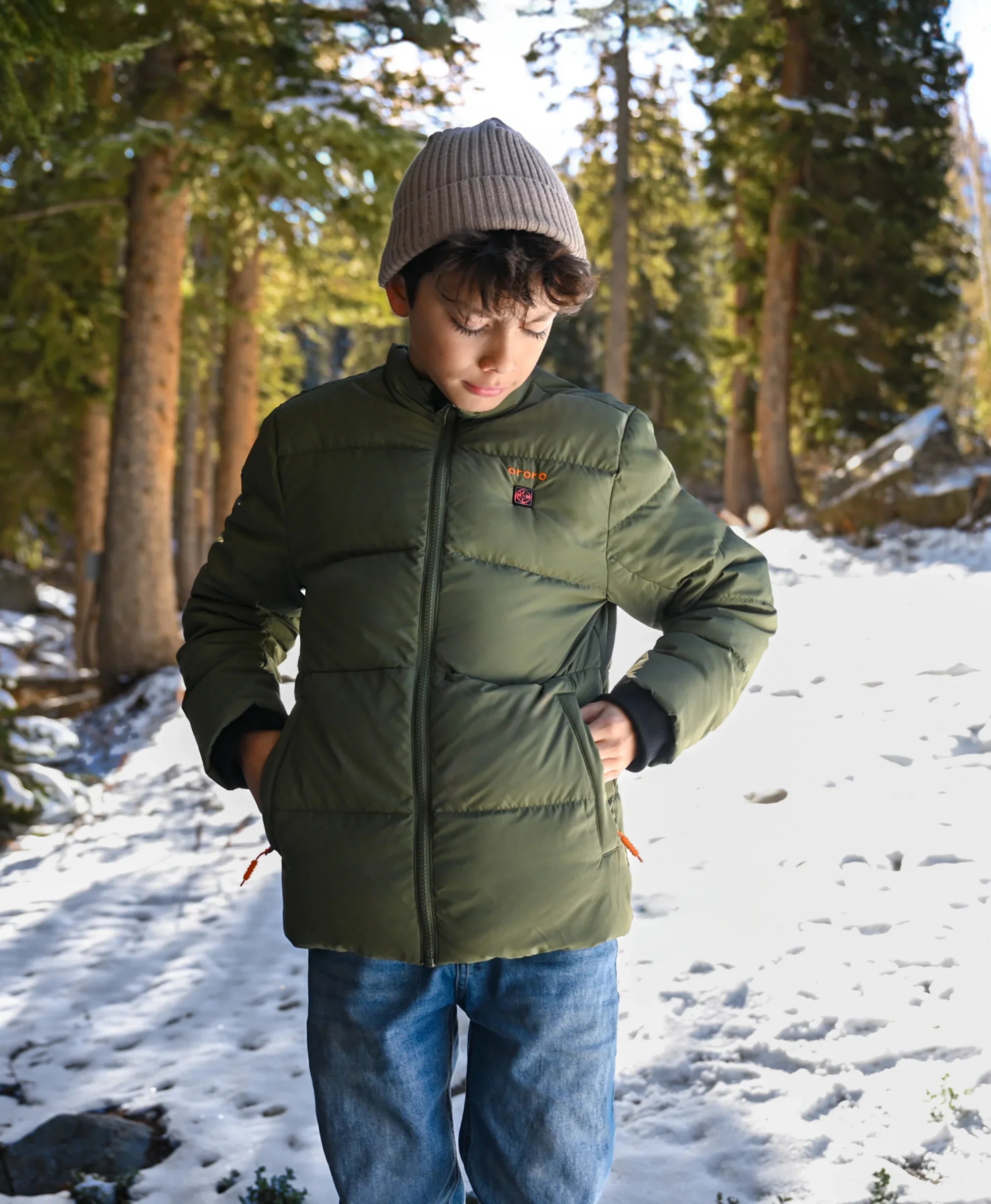 ORORO Heated Kids' 4-Zone Heated Down Jacket - Image 4