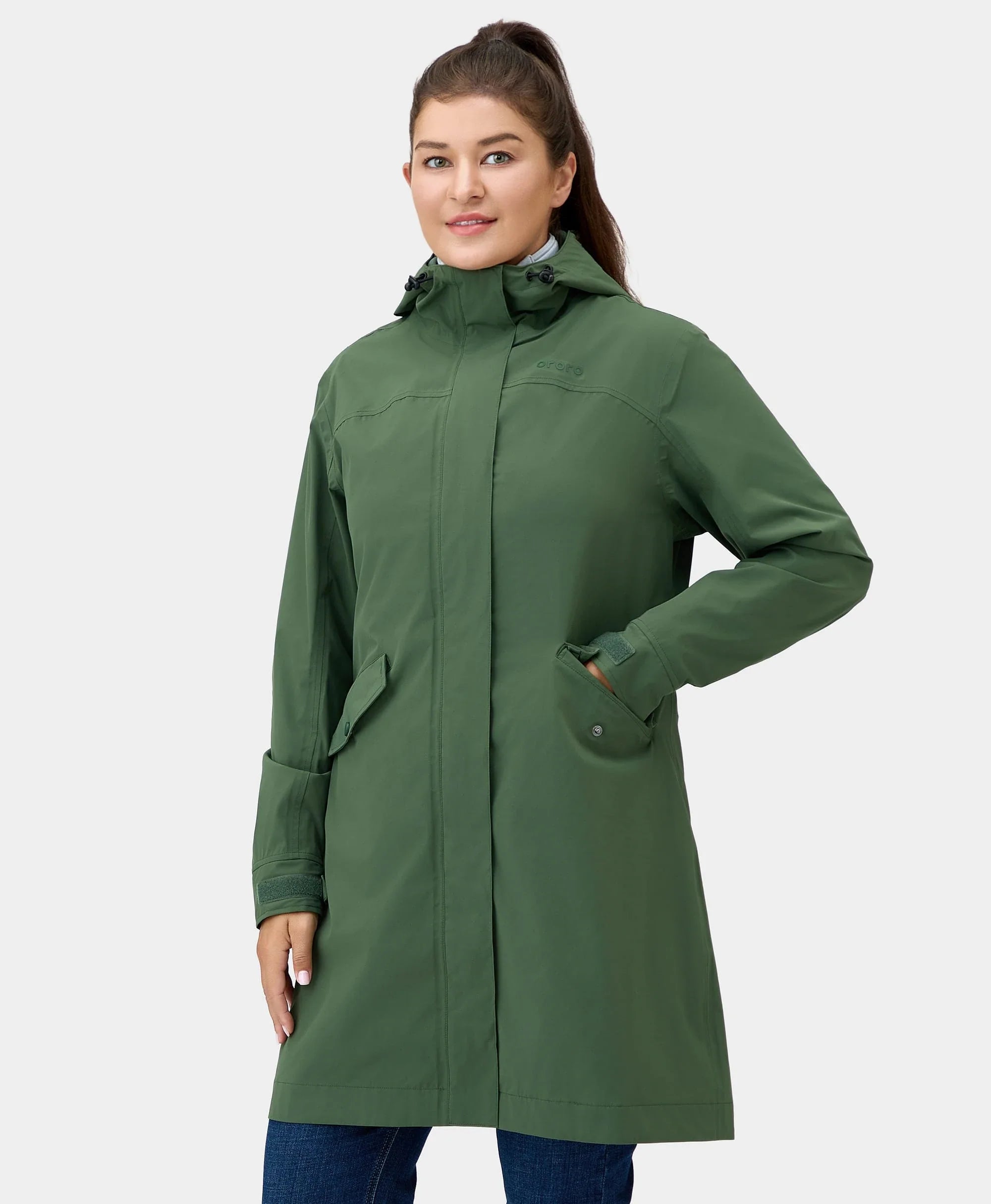 ORORO Heated Downtown Women's Heated Rain Trench (Apparel Only) - Image 8
