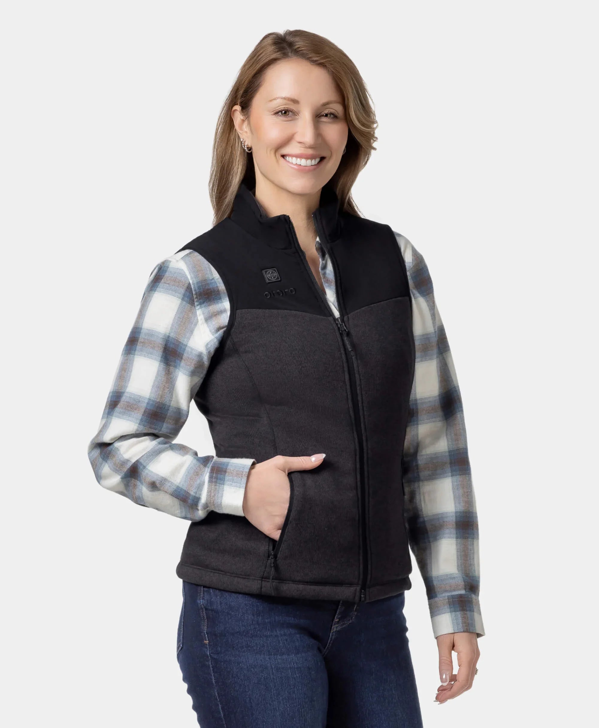 ORORO Heated Augusta Women's Heated Sweater Fleece Vest (Apparel Only) - Image 18