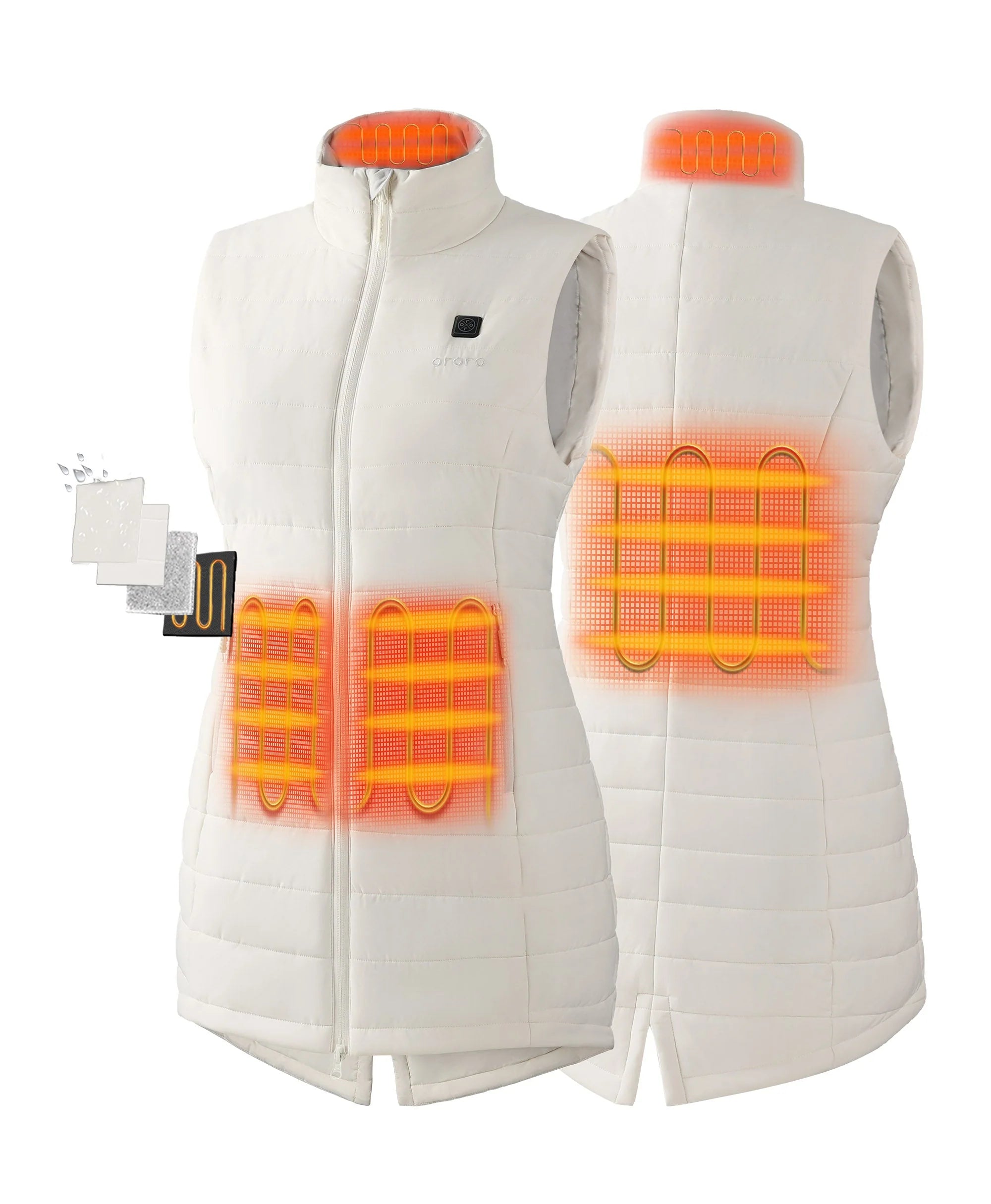 ORORO Heated Tribeca Women's Heated Long Puffer Vest - Image 24