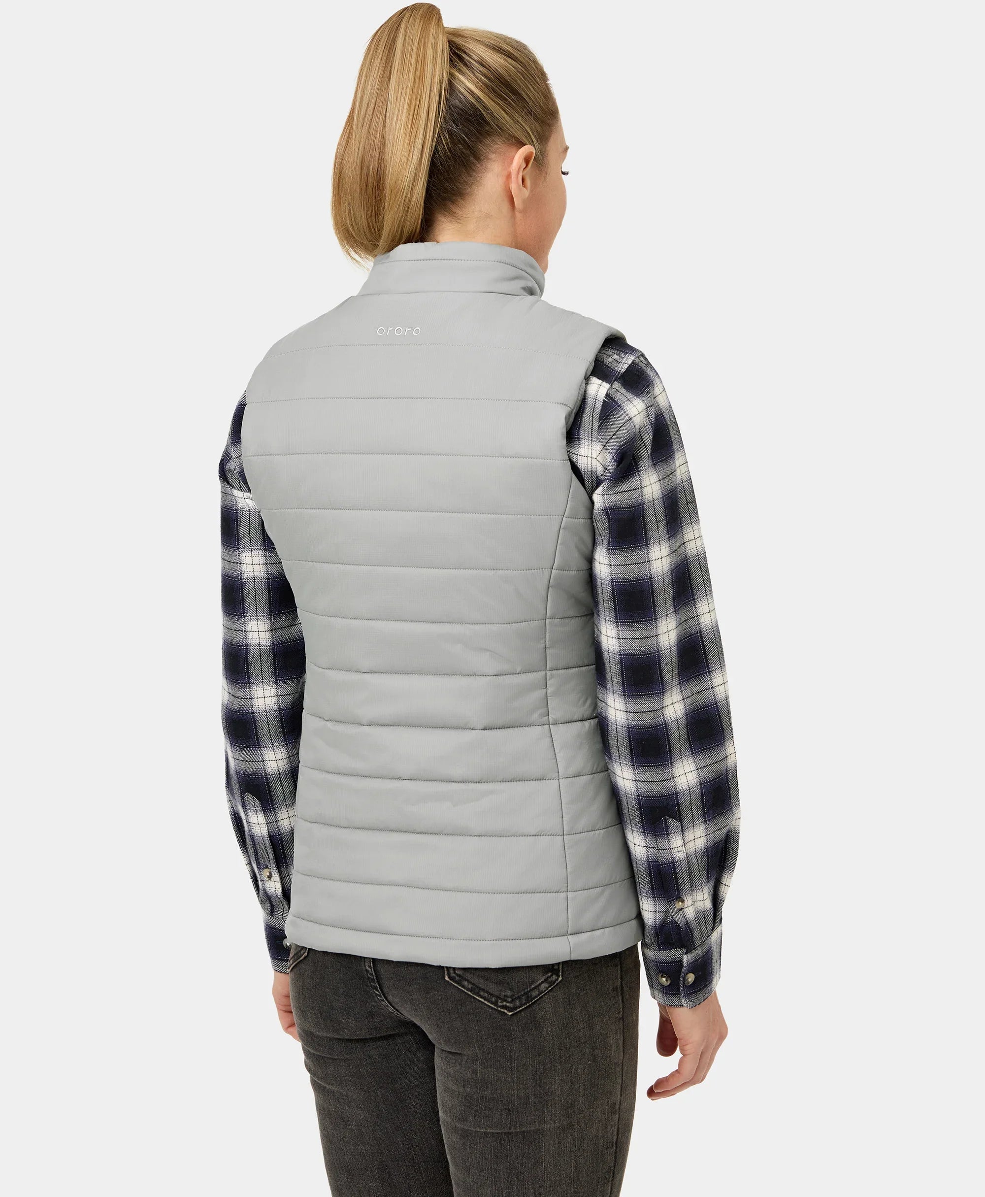 ORORO Heated Women's Classic Heated Vest - Gray - Image 6