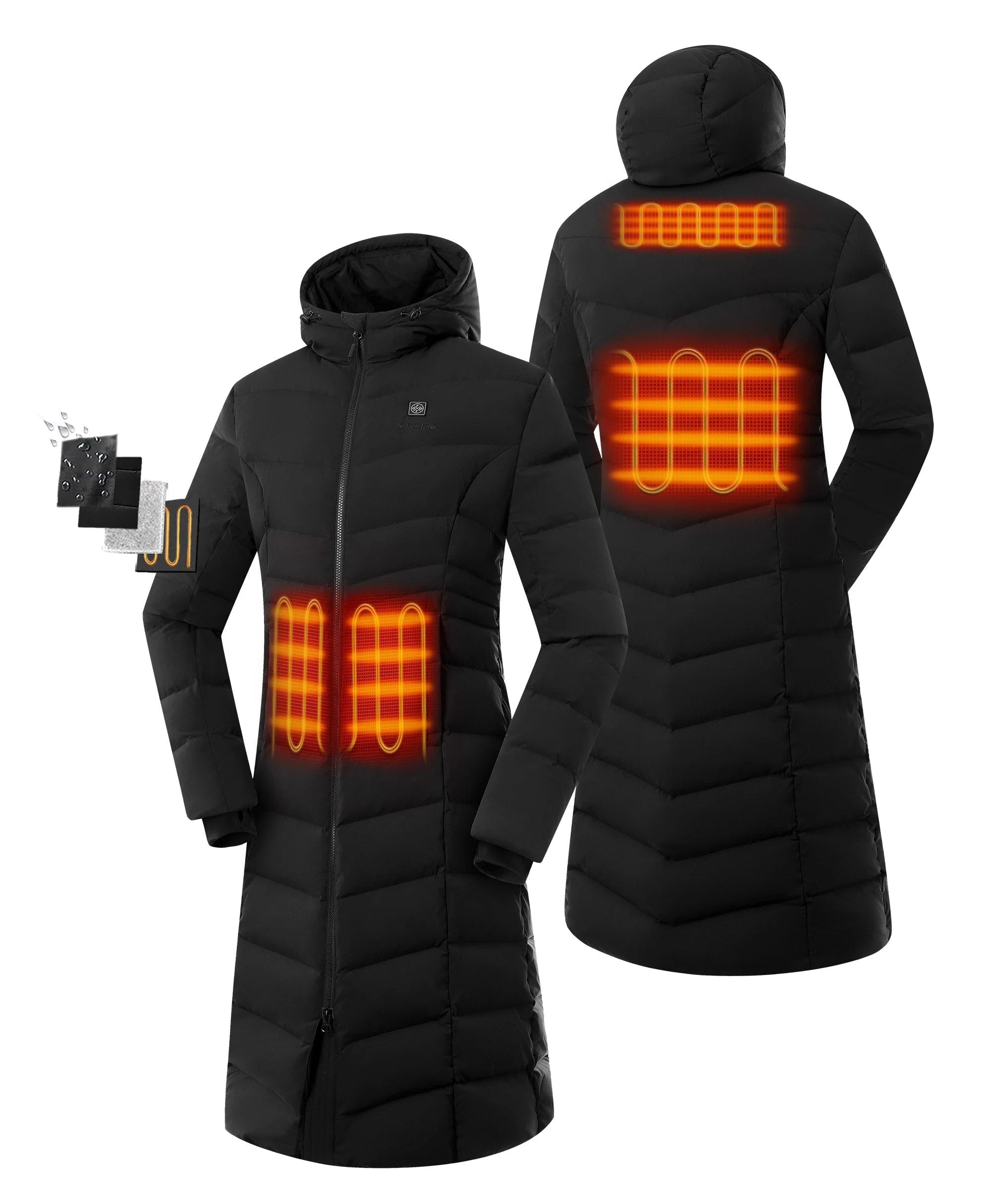 ORORO Heated (Open-box) SOHO Women's Heated Down Parka Jacket (Battery Set Not Included)
