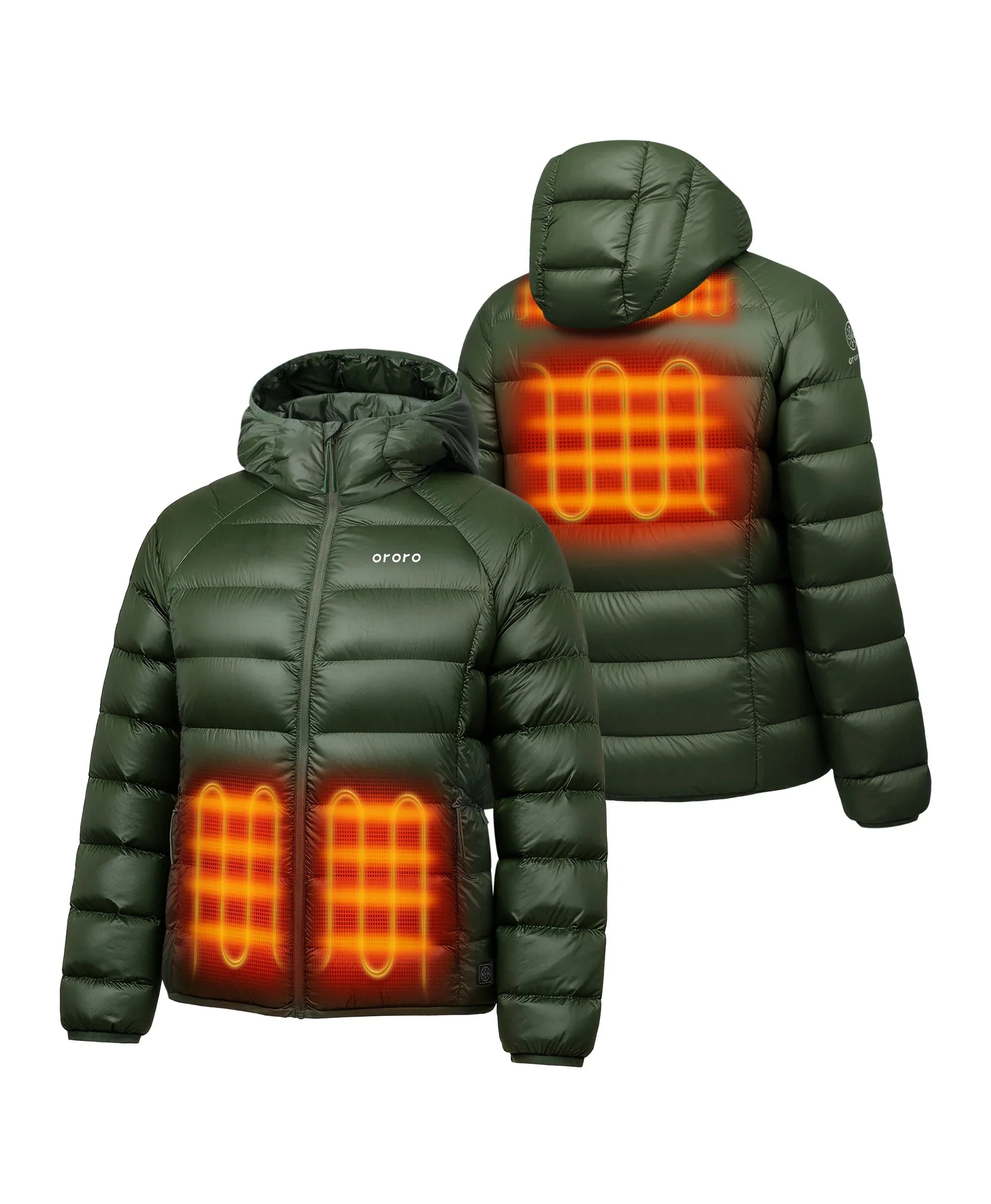 ORORO Heated (Open-box) Aero Women's 4-Zone Packable Heated Down Jacket (Battery Set Not Included) - Image 19