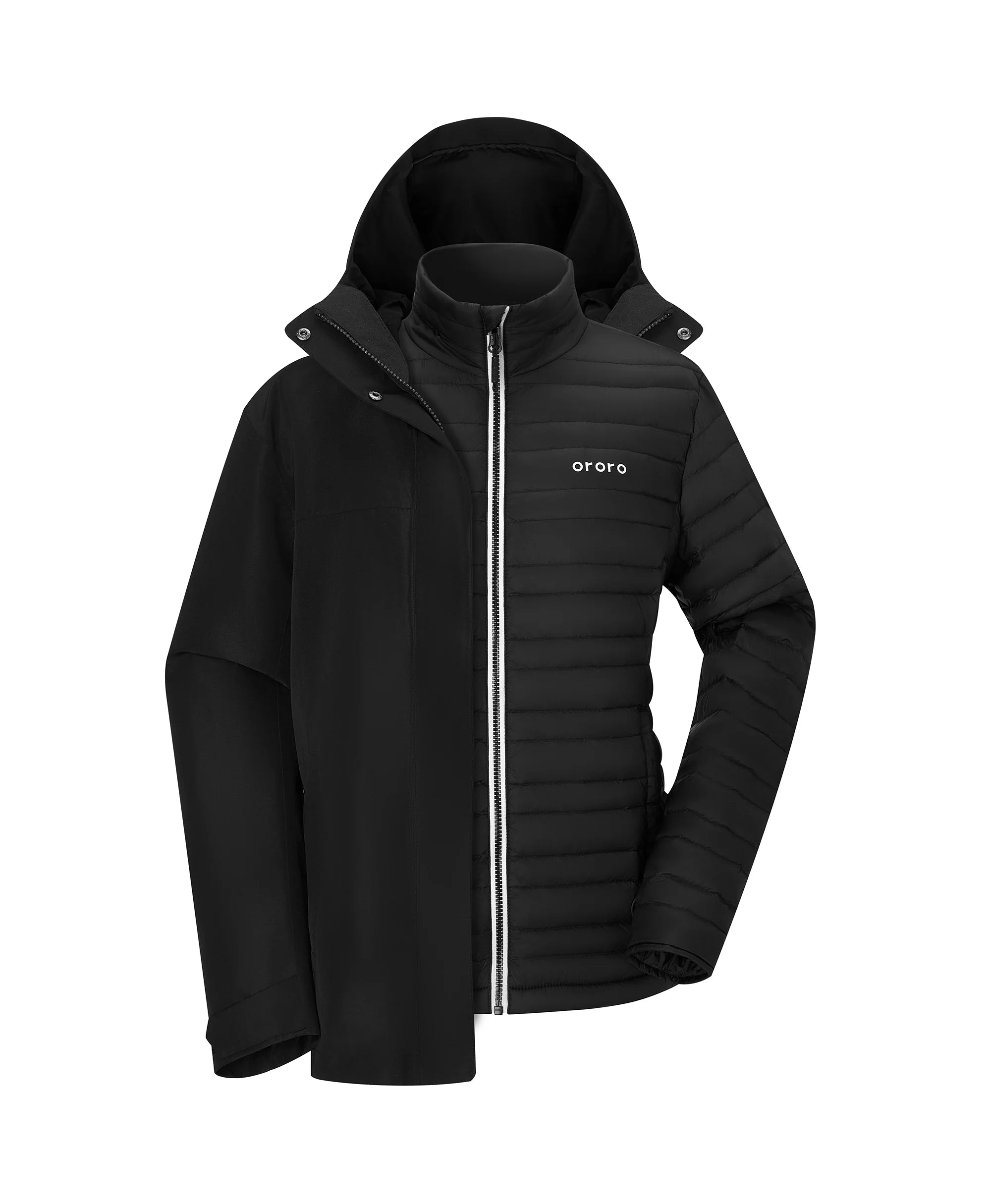 ORORO Heated River Ridge Women's 3-in-1 Heated Jacket with Down Liner - Image 15
