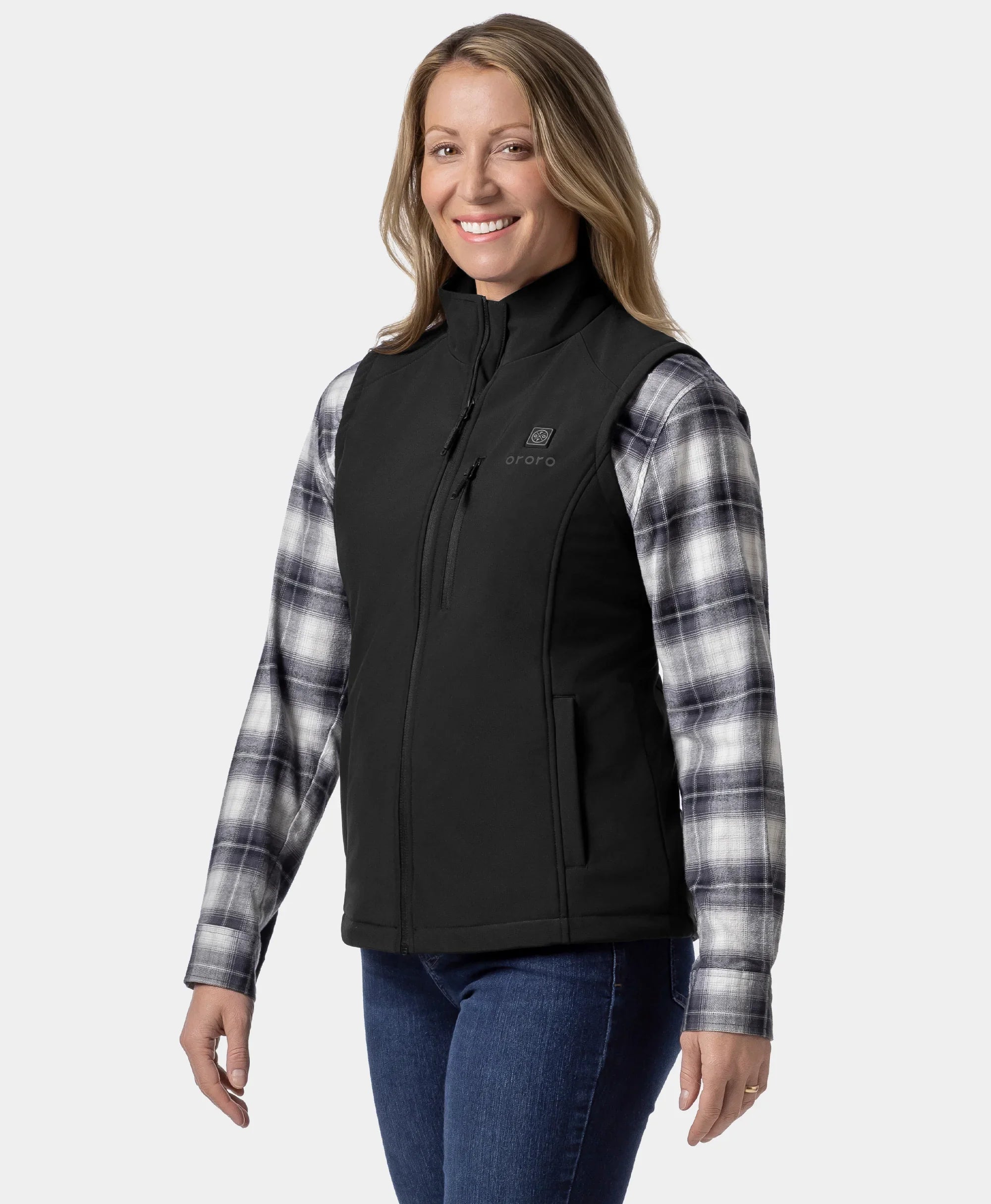 ORORO Heated Women's Heated Softshell Vest - Lower Back Heating (Apparel Only) - Image 10