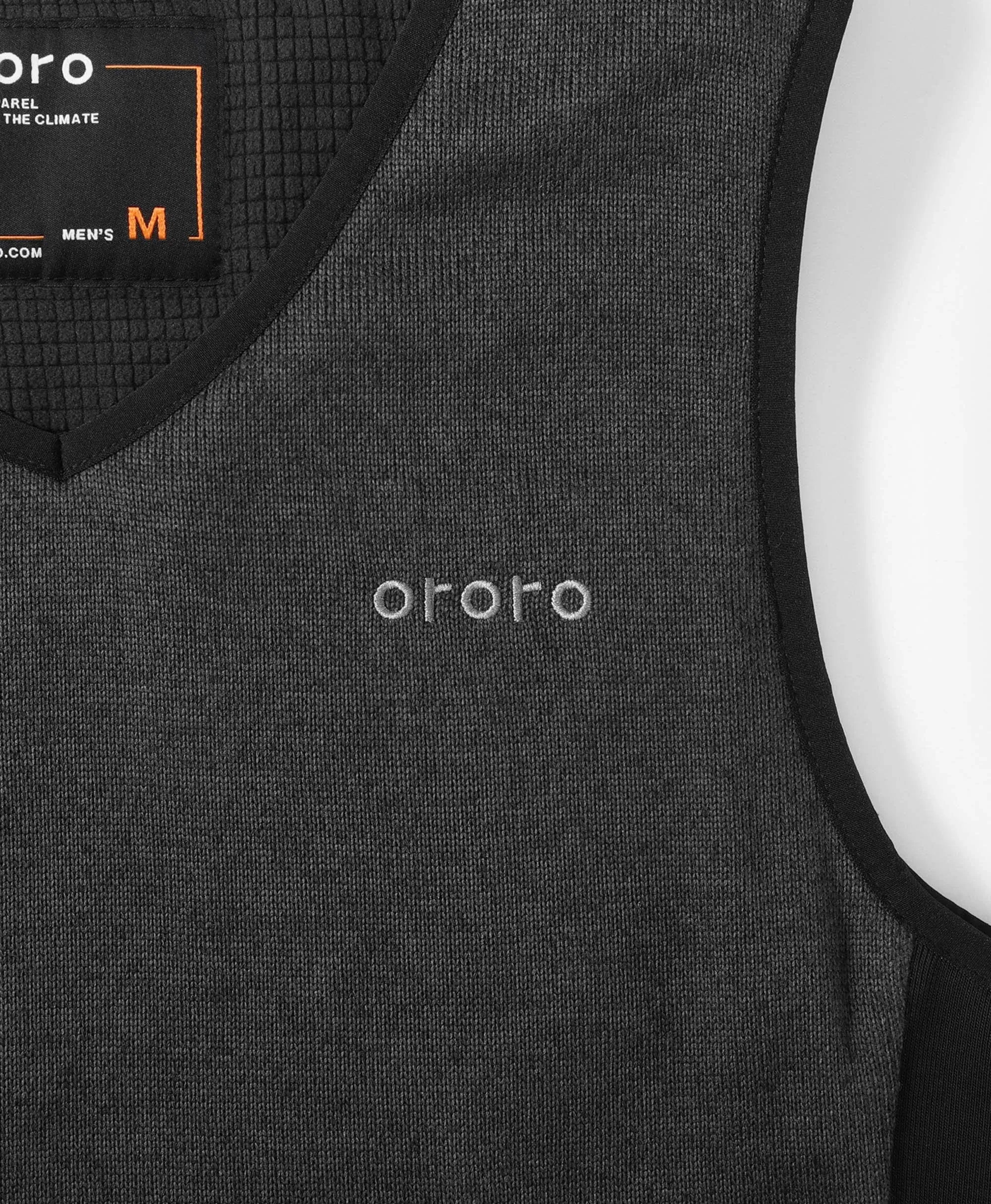 ORORO Heated Prestige Men's 4-Zone Heated Fleece V-Neck Liner Vest - Image 4