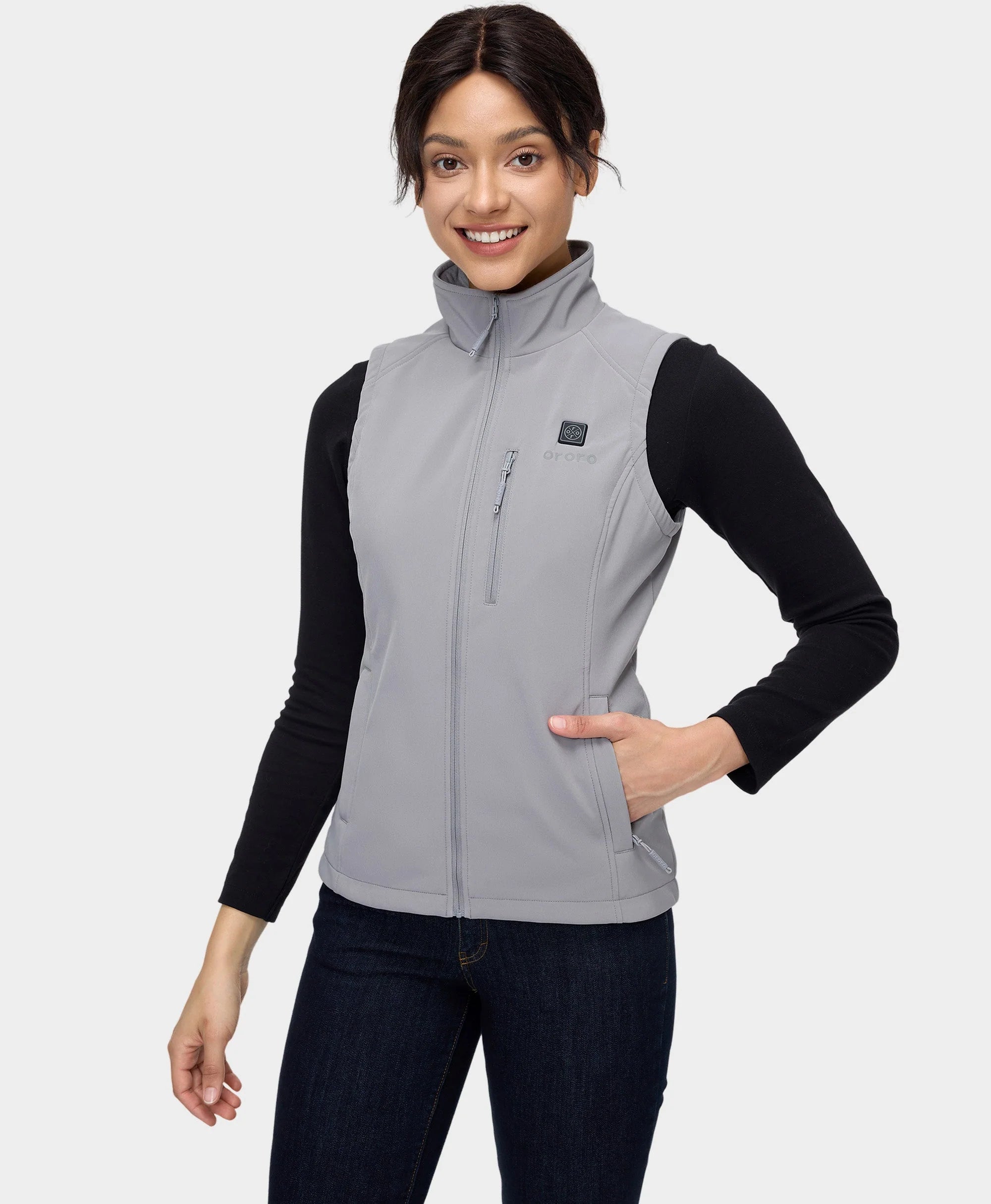 ORORO Heated Women's Heated Softshell Vest - Lower Back Heating (Apparel Only) - Image 30
