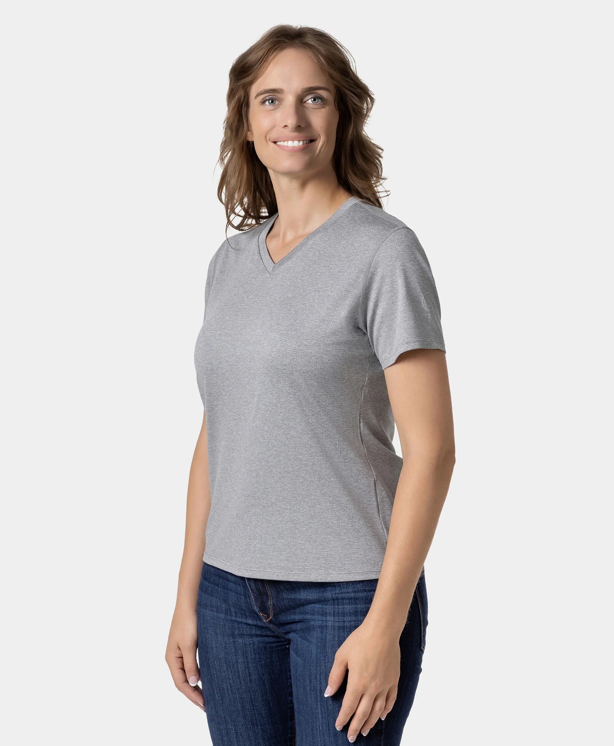 ORORO Heated Women’s TechTrail V-Neck Performance T-Shirt - Image 8