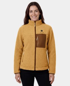 ORORO Heated Women's Colorblock Recycled Fleece Heated Jacket (ORORO Heated Final Sale)