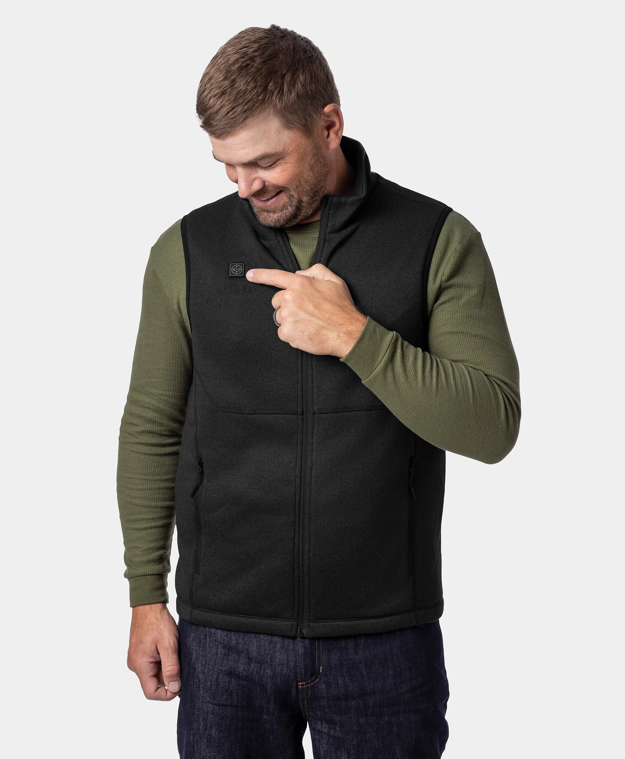 ORORO Heated Augusta Tournament ORORO Heated Men's 4-Zone Heated Sweater Fleece Vest (Apparel Only) - Image 32