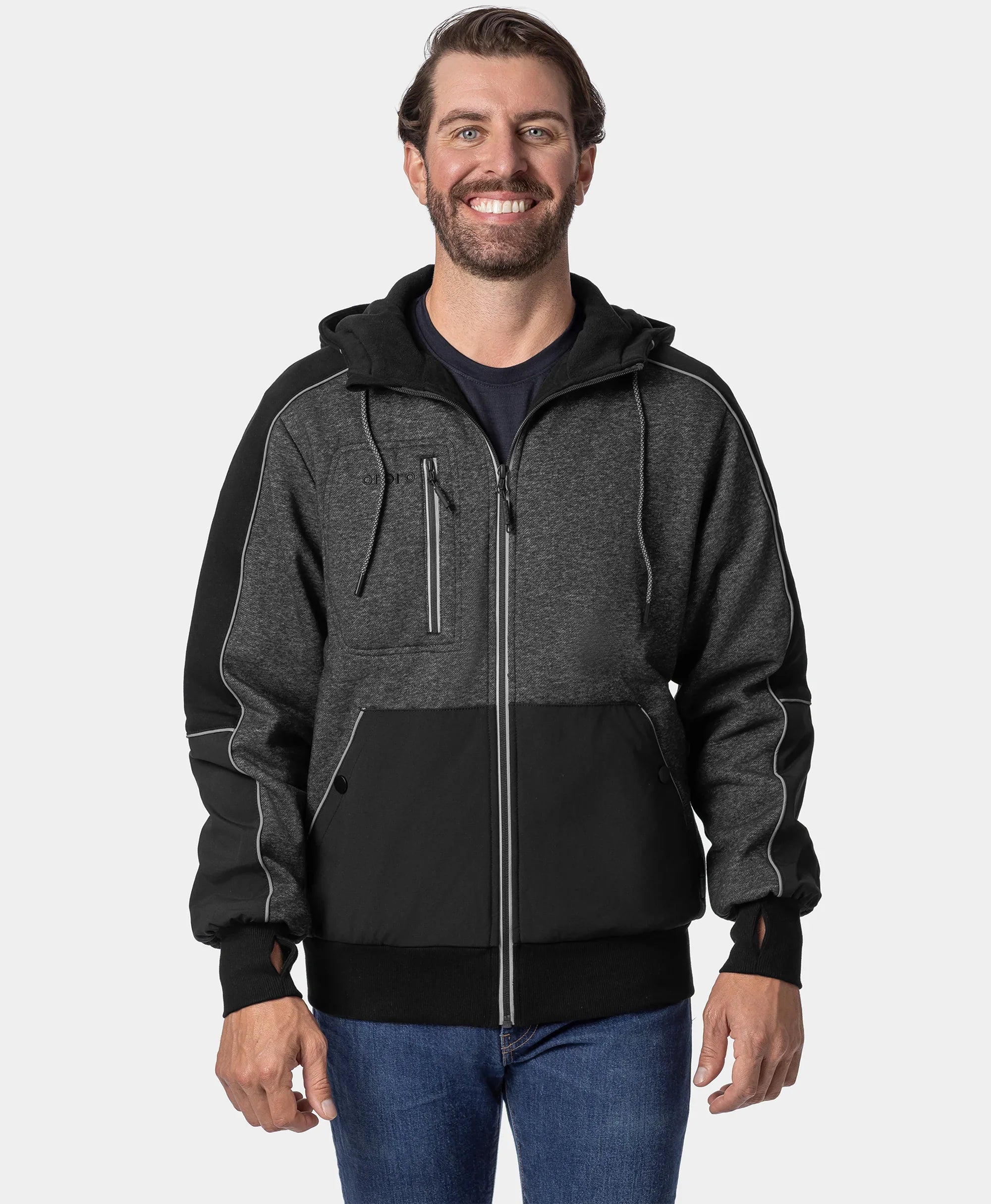ORORO Heated (Open-box) Wayne Unisex 5-Zone Heated Full-Zip Hoodie (Battery Set Not Included) - Image 2