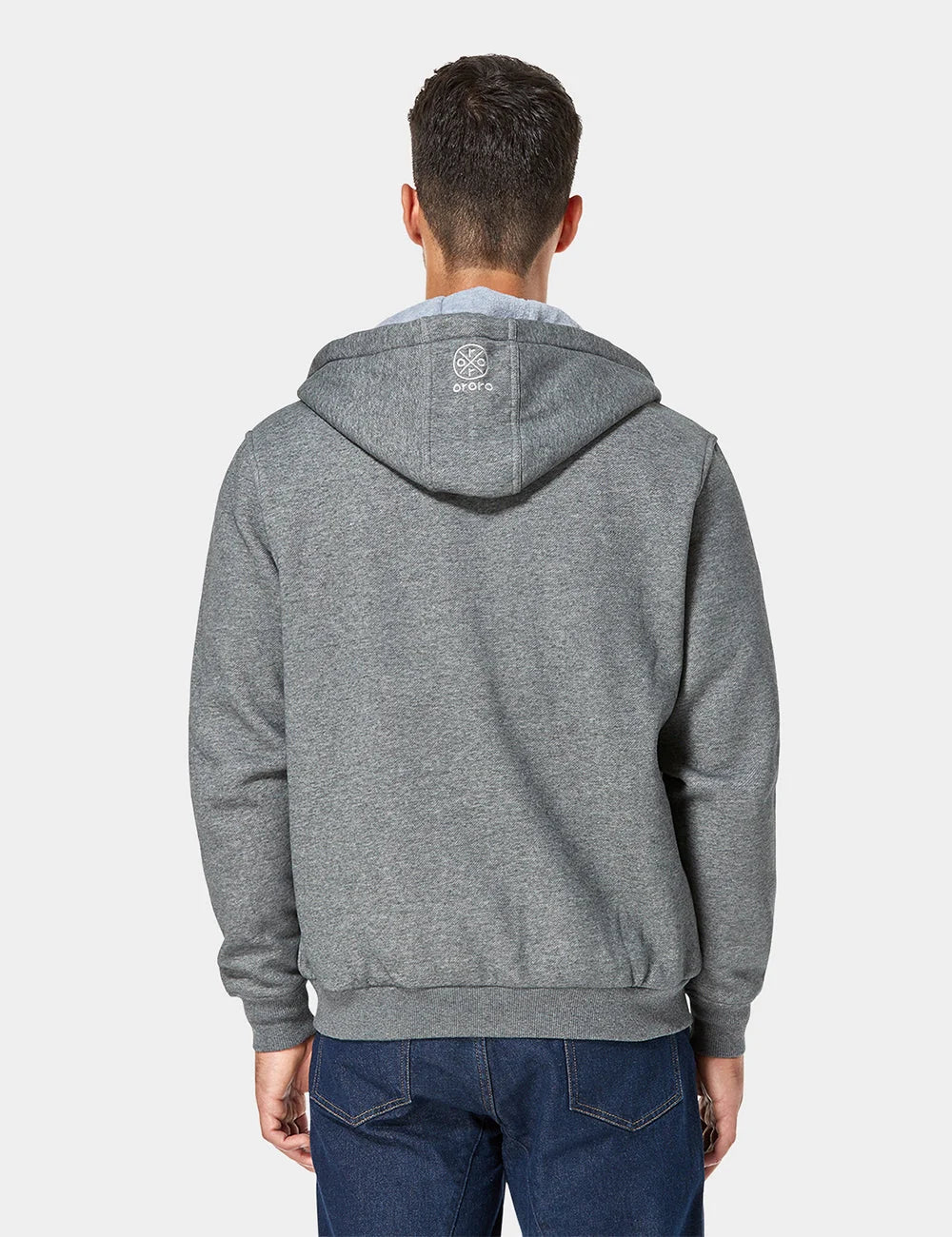 ORORO Heated Unisex Heated Fleece Hoodie - Flecking Gray/Black (Apparel Only) - Image 13