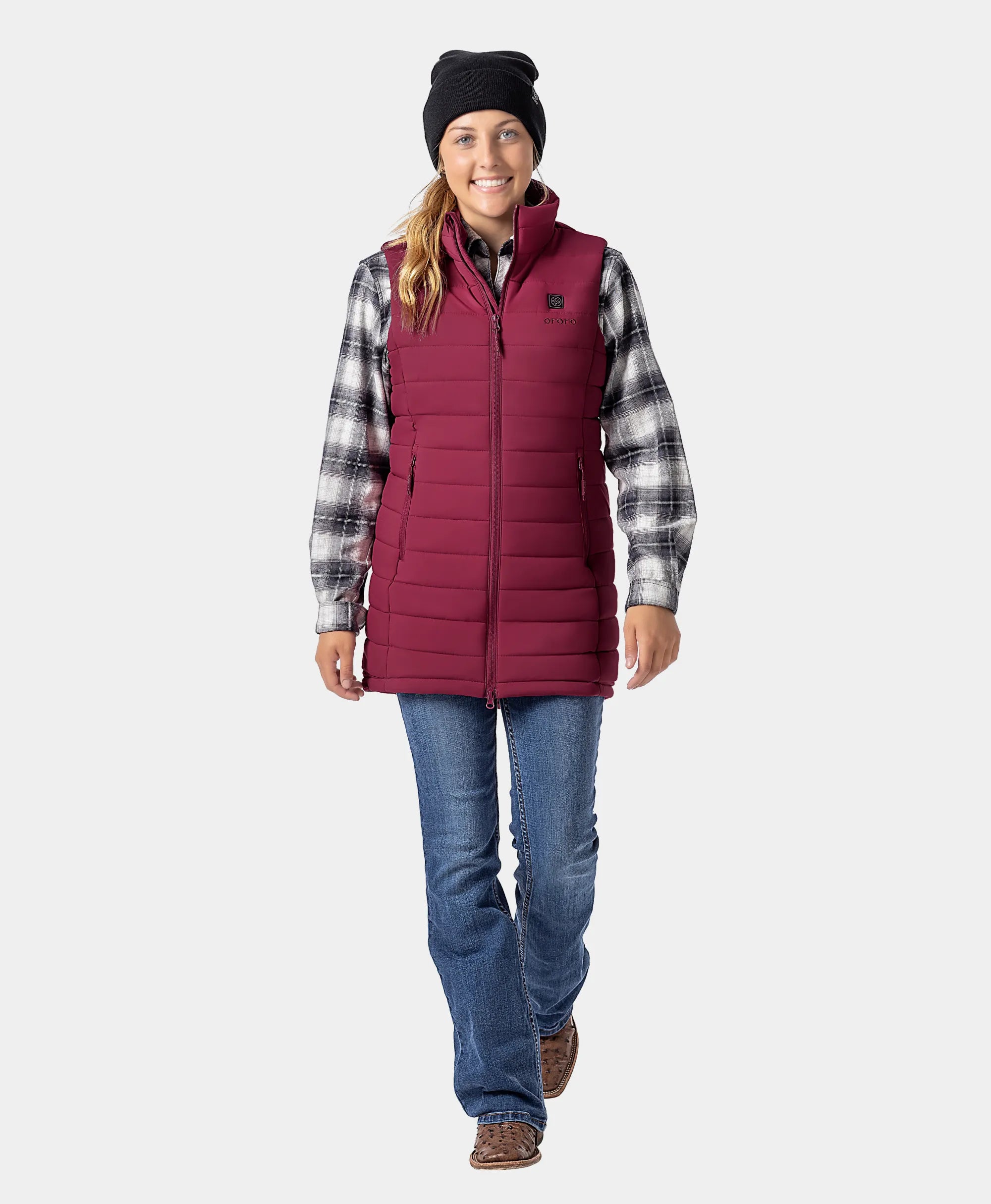ORORO Heated Tribeca Women's Heated Long Puffer Vest - Image 62