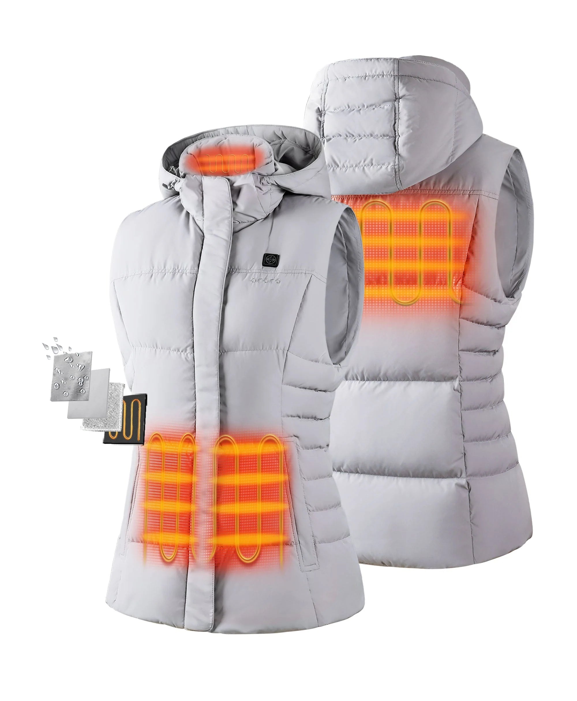 ORORO Heated Women's Heated Down Vest (800-Fill) - Image 2