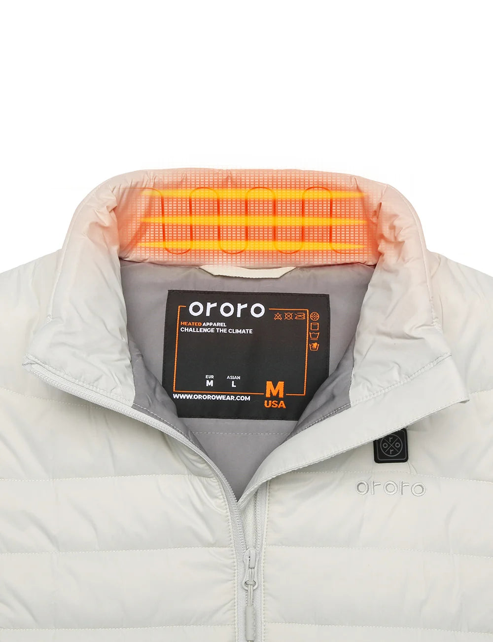 ORORO Heated Women's Classic Heated Vest - Off-White - Image 9