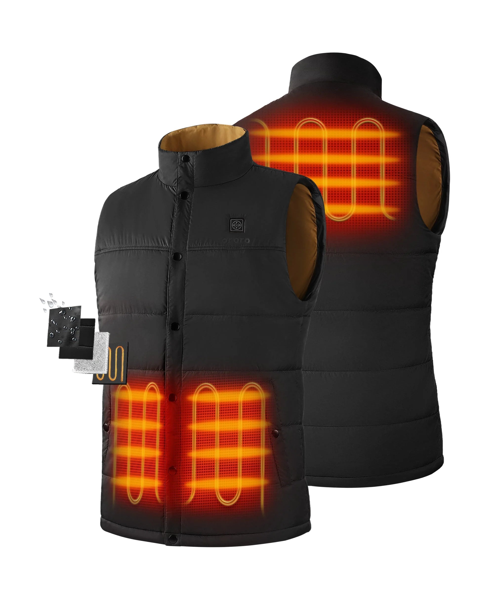 ORORO Heated (Open-box) PuffLyte™ Men's Heated Lightweight Vest (Battery Set Not Included)