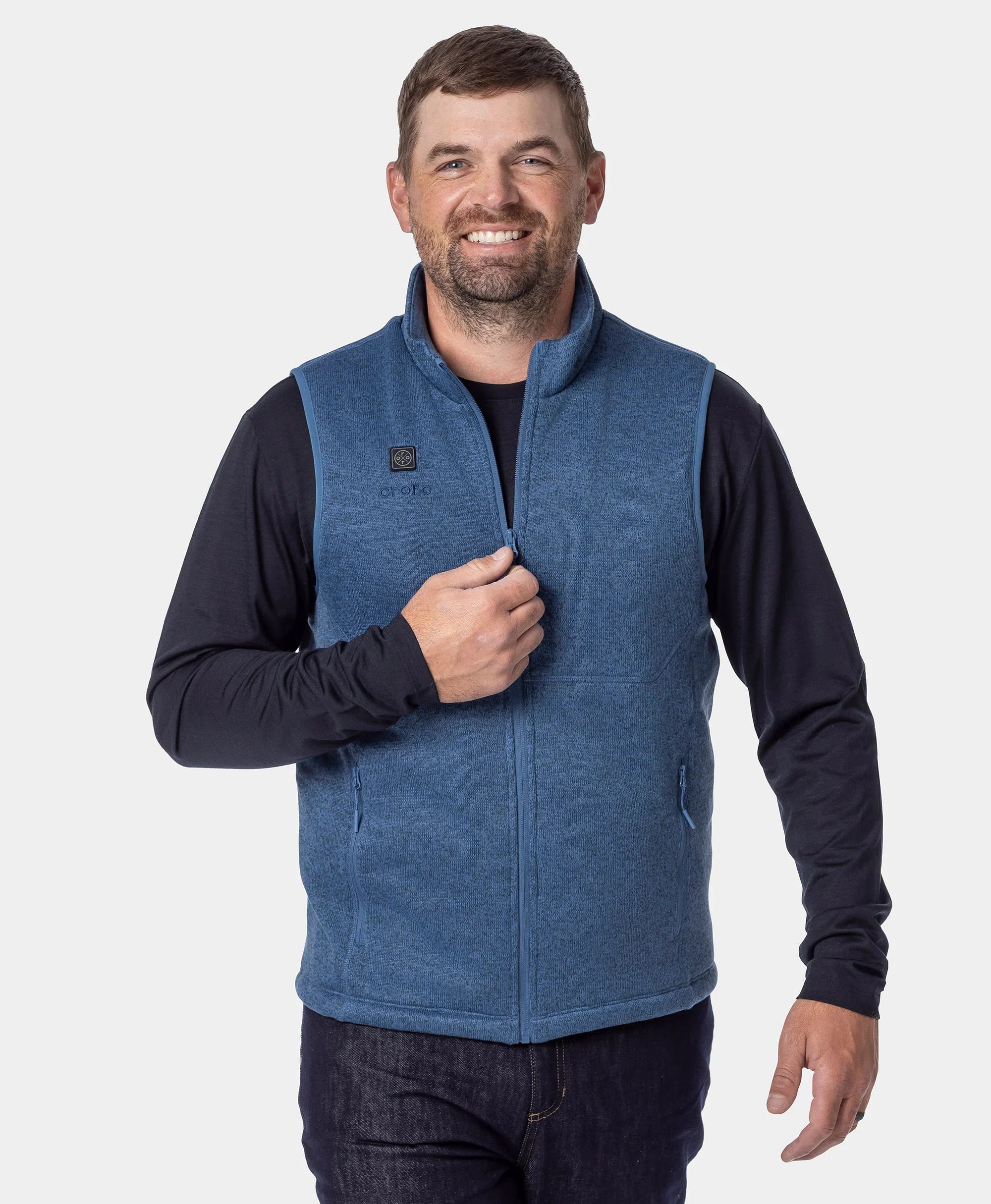 ORORO Heated Augusta Tournament ORORO Heated Men's 4-Zone Heated Sweater Fleece Vest - Image 4
