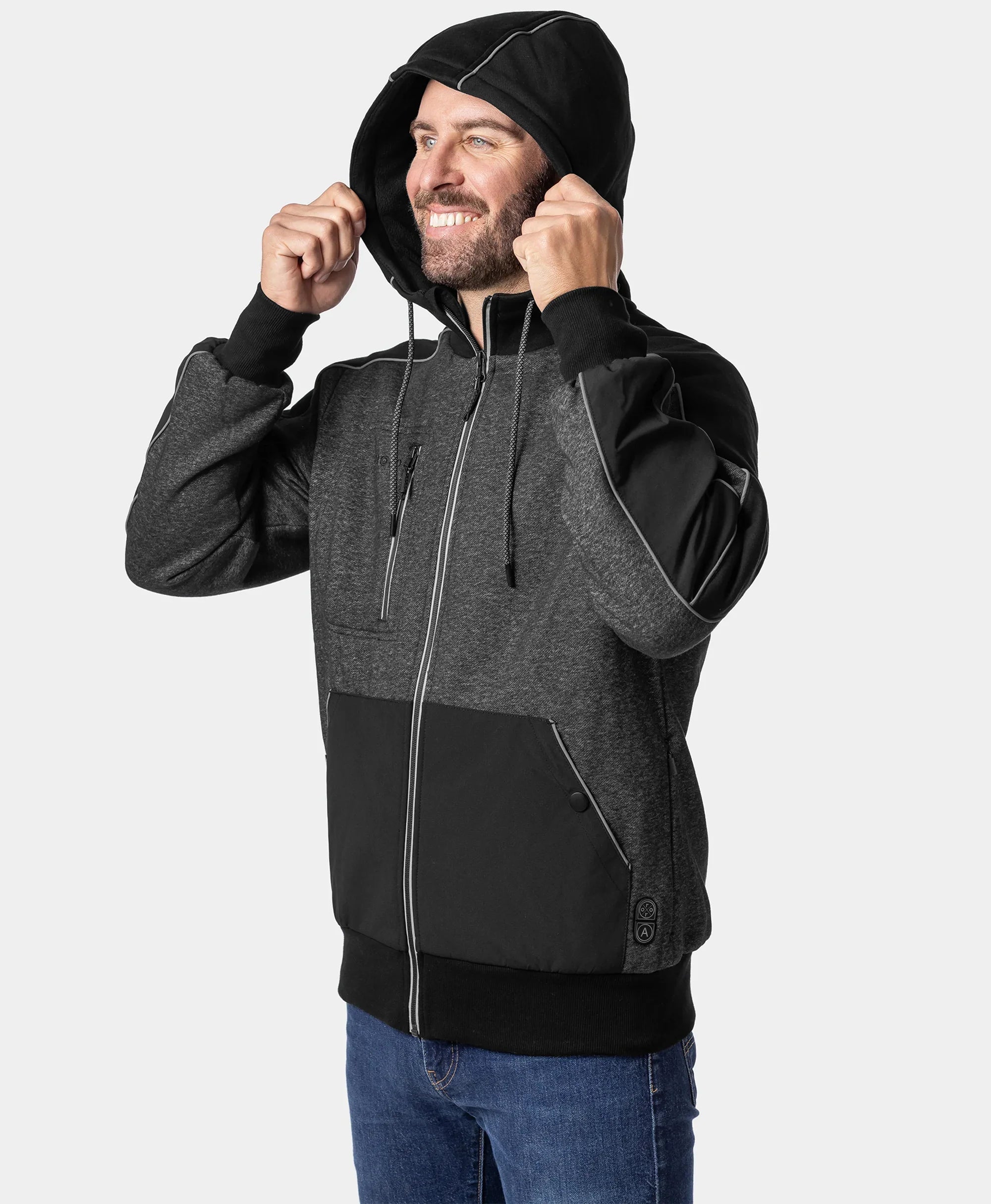 ORORO Heated (Open-box) Wayne Unisex 5-Zone Heated Full-Zip Hoodie (Battery Set Not Included) - Image 7