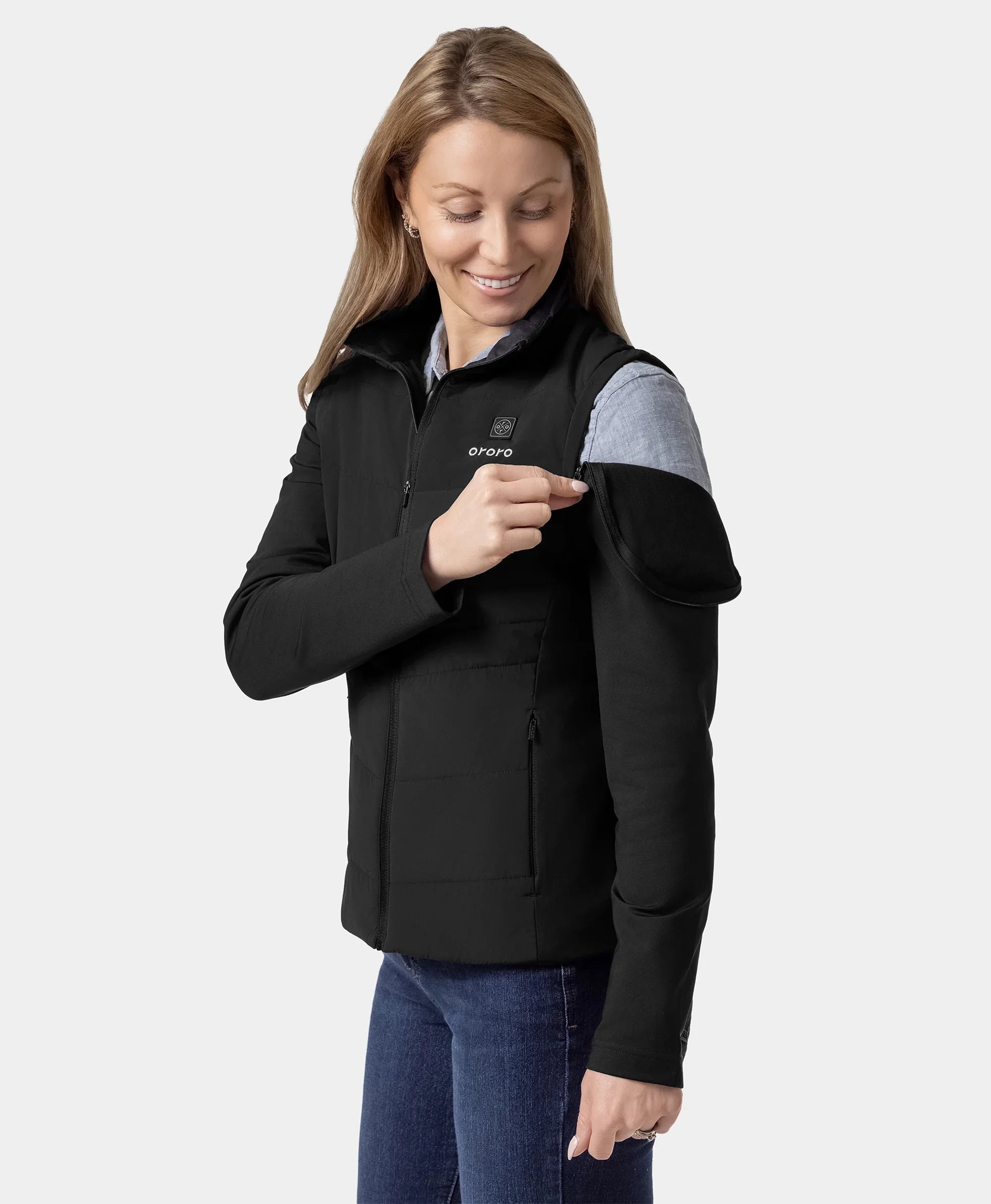 ORORO Heated Turnberry Women's Heated Golf Jacket w/ Zip-off Sleeves (Apparel Only) - Image 21