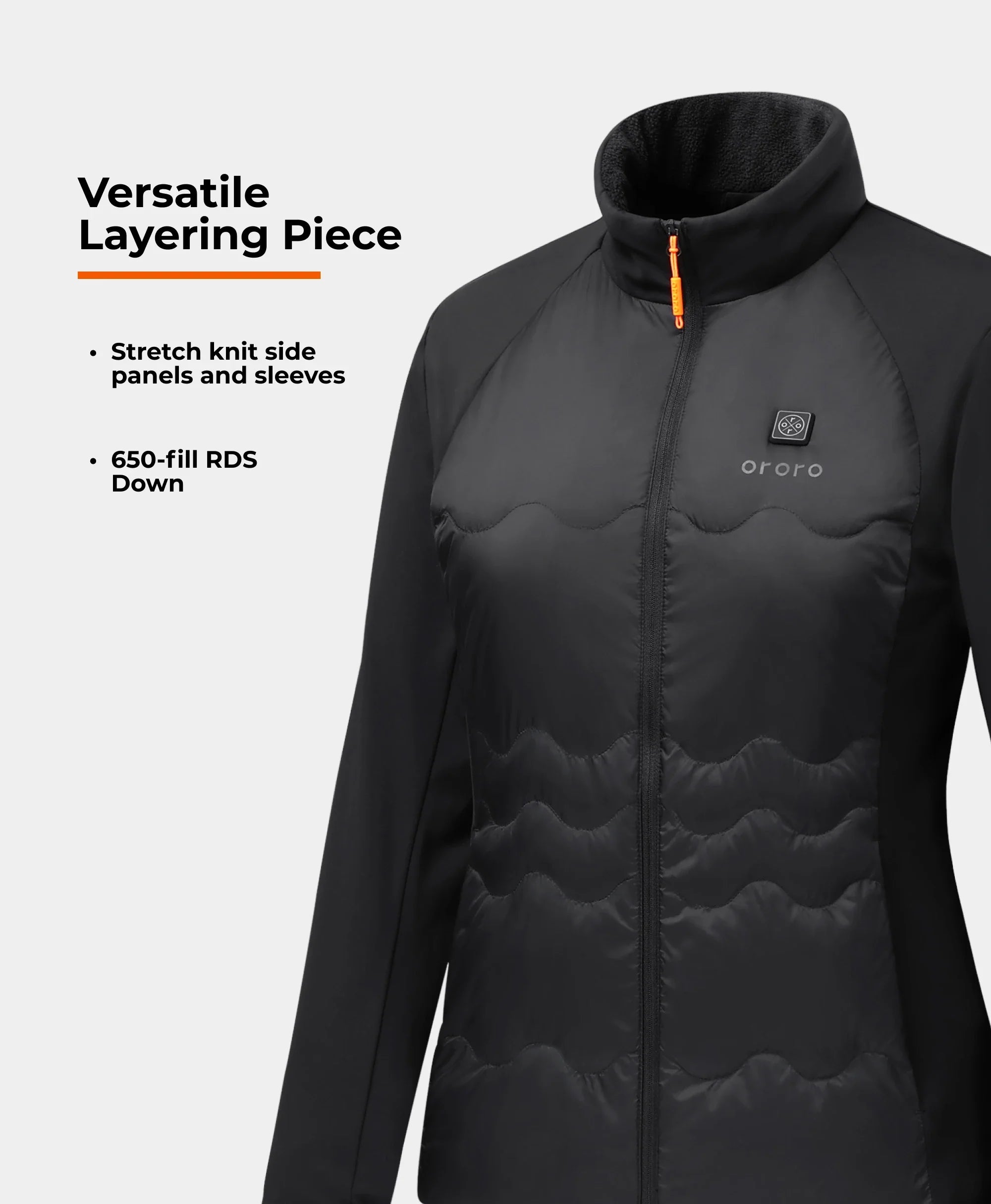 ORORO Heated (Open-box) Verbier Women's 4-Zone Heated Down Jacket (Battery Set Not Included) - Image 5