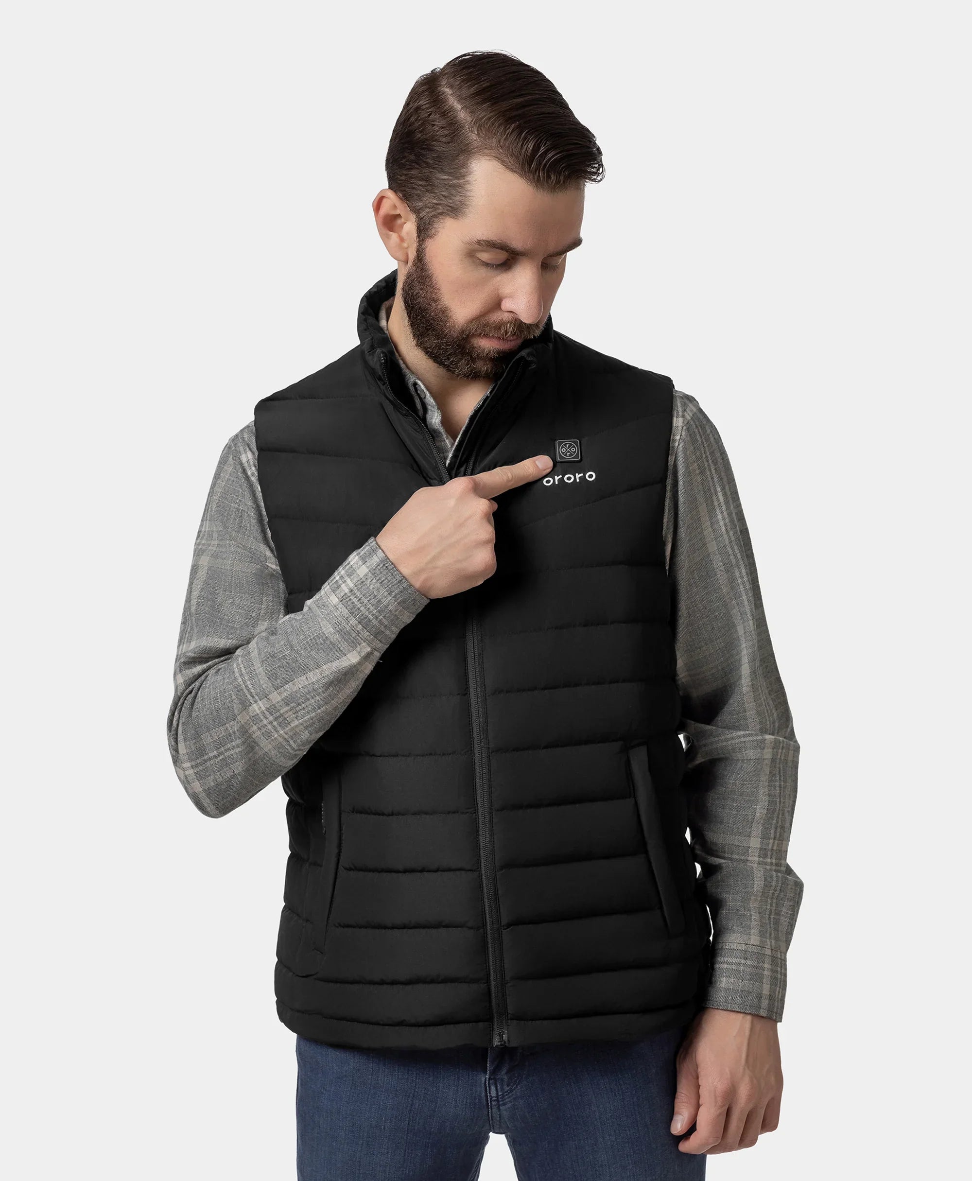 ORORO Heated (Open-box) Men's Heated Lightweight Down Vest (Battery Set Not Included) - Image 7