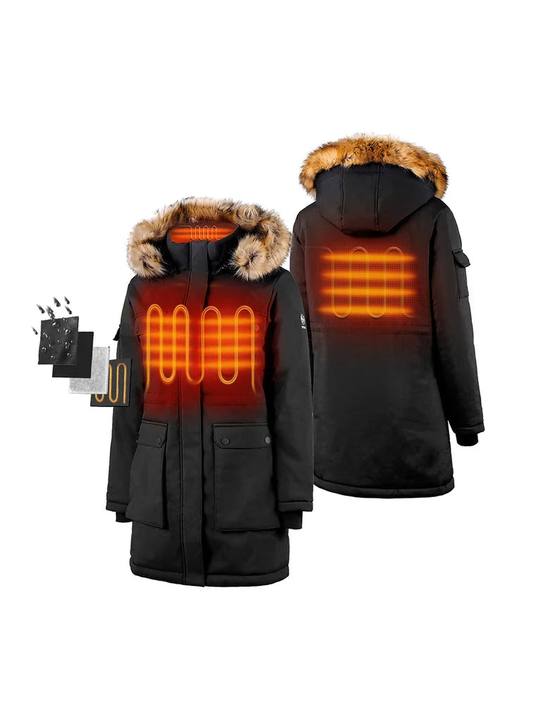 ORORO Heated (Open-box) Women's Heated Thermolite® Parka (4 Heating Zones) (Battery Set Not Included)