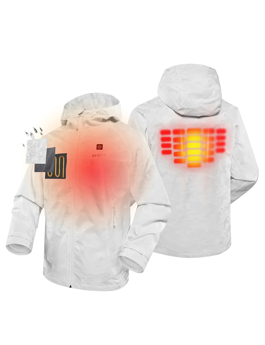 ORORO Heated Women Camo Heated Jacket - White (Discontinued) - Image 5