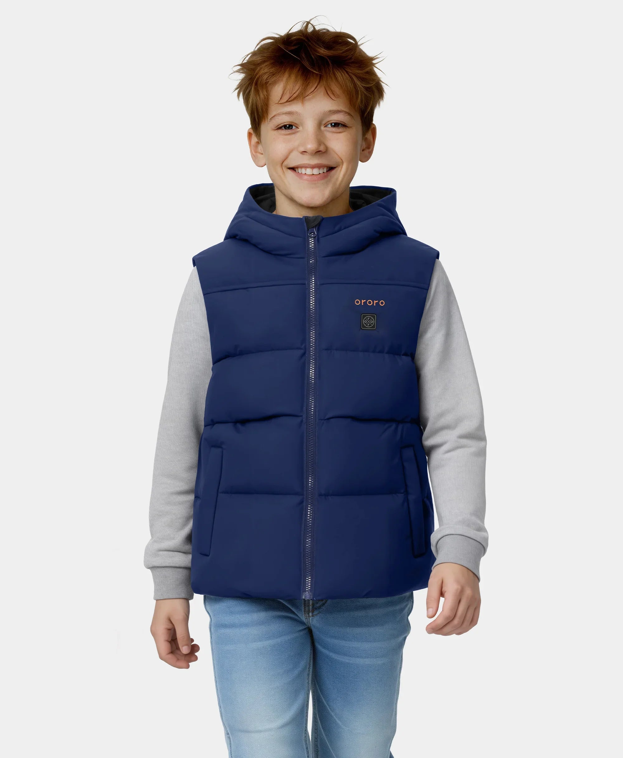 ORORO Heated (Open-box) Kids' 4-Zone Hooded Heated Down Vest (Battery Set Not Included) - Image 4
