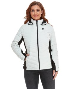 Alternative view of ORORO Heated (Open-box) Women's Heated Down Jacket - Black/White  (Battery Set Not Included)