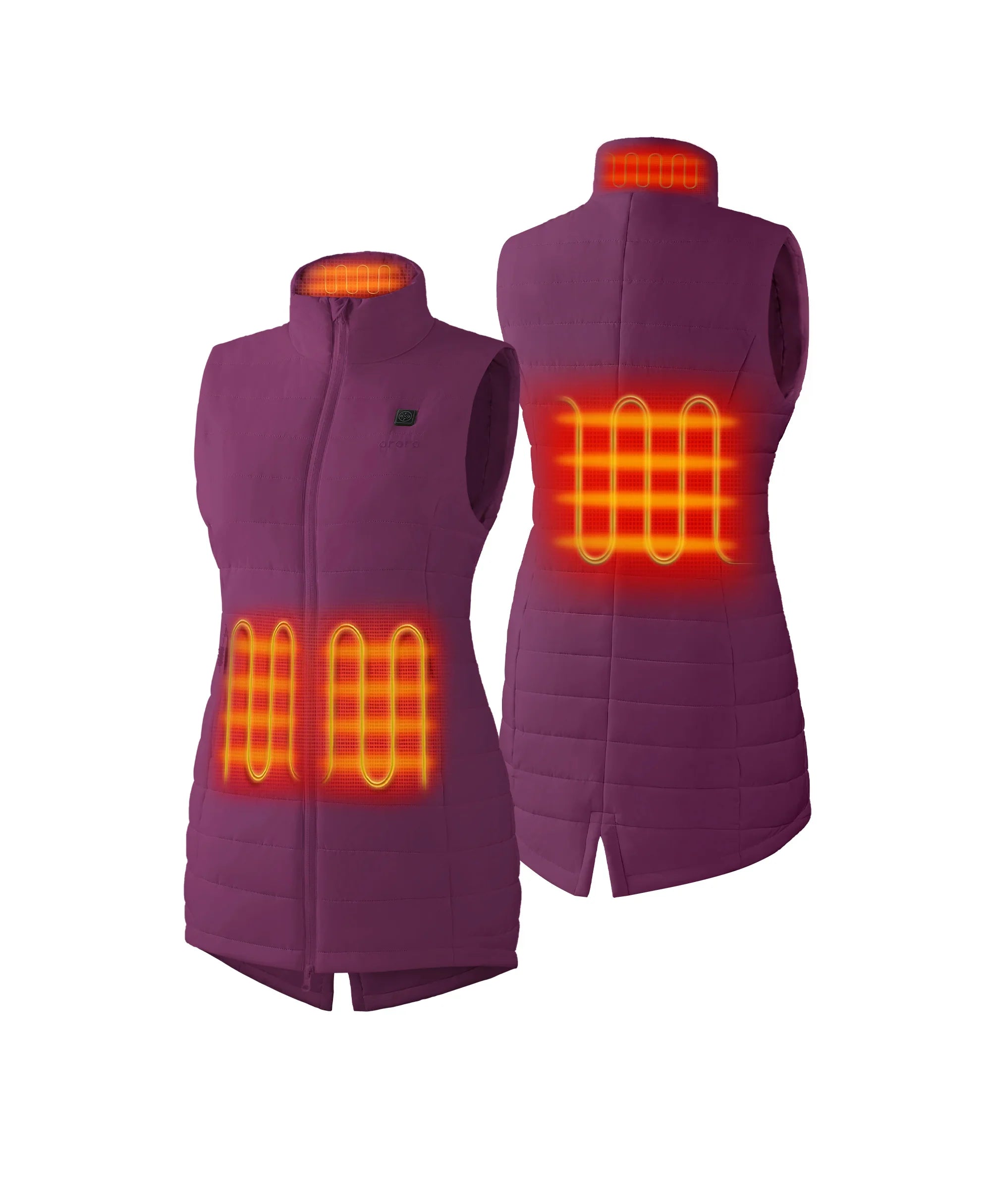 ORORO Heated Tribeca Women's Heated Long Puffer Vest (Apparel Only) - Image 4