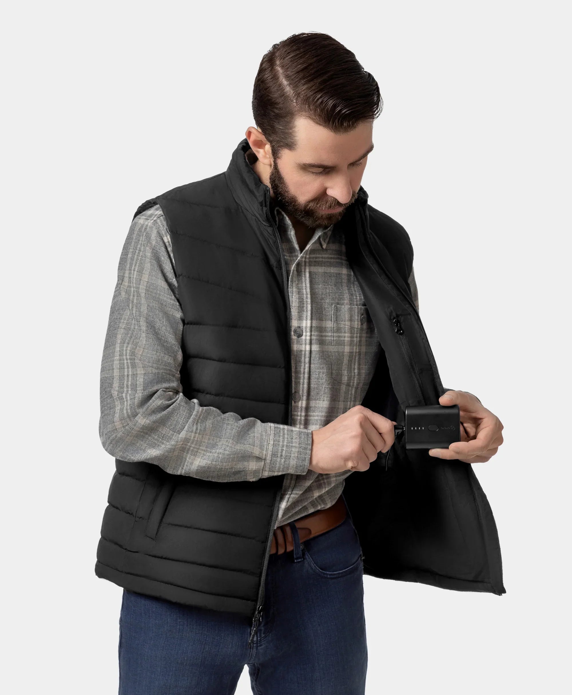 ORORO Heated Men's Heated Lightweight Down Vest - Image 18