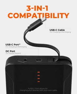 Alternative view of ORORO Heated (Open-box) PD 7K Rechargeable Battery (USB-C, 30W Power Delivery)