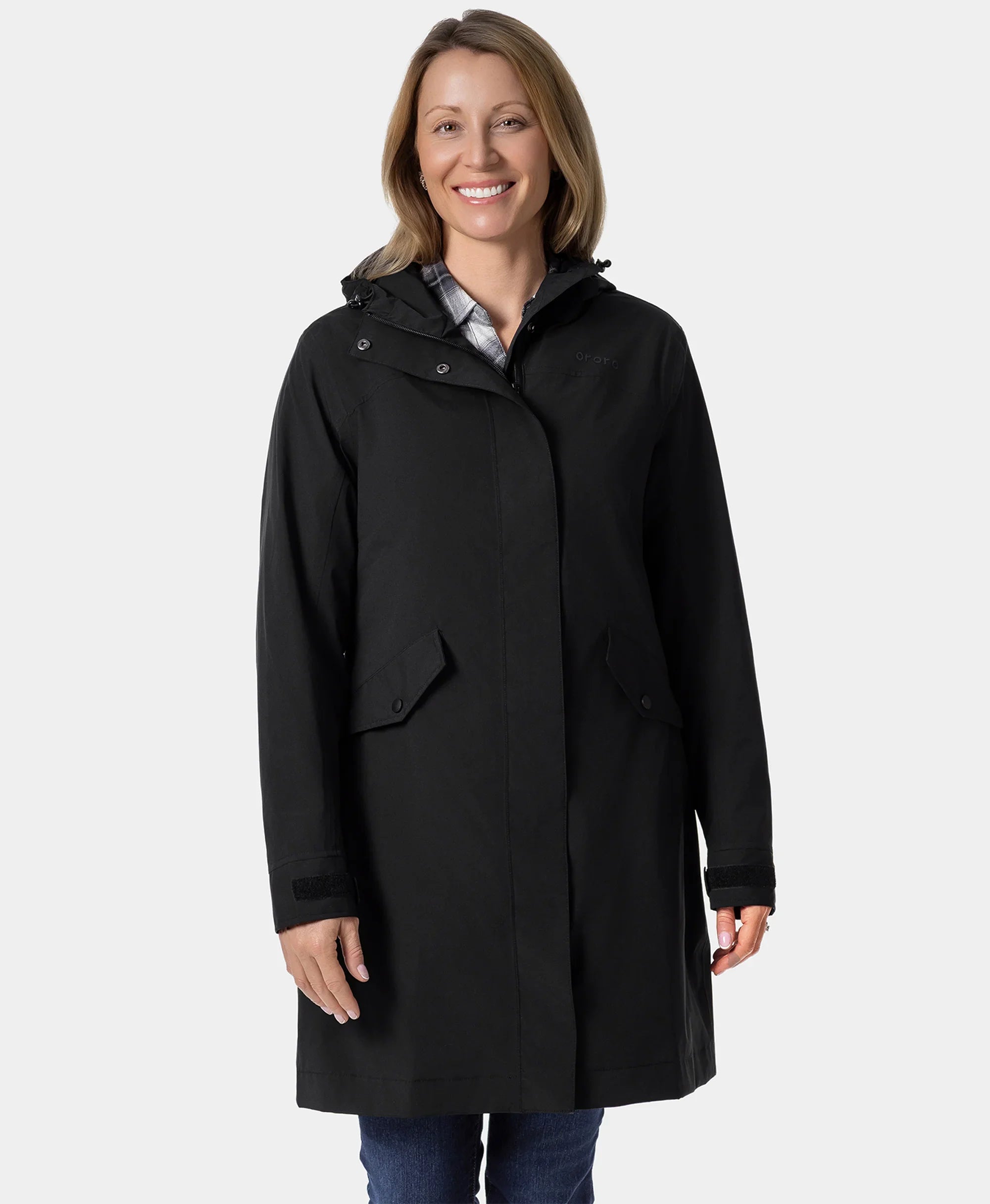 ORORO Heated Downtown Women's Heated Rain Trench (Apparel Only) - Image 7