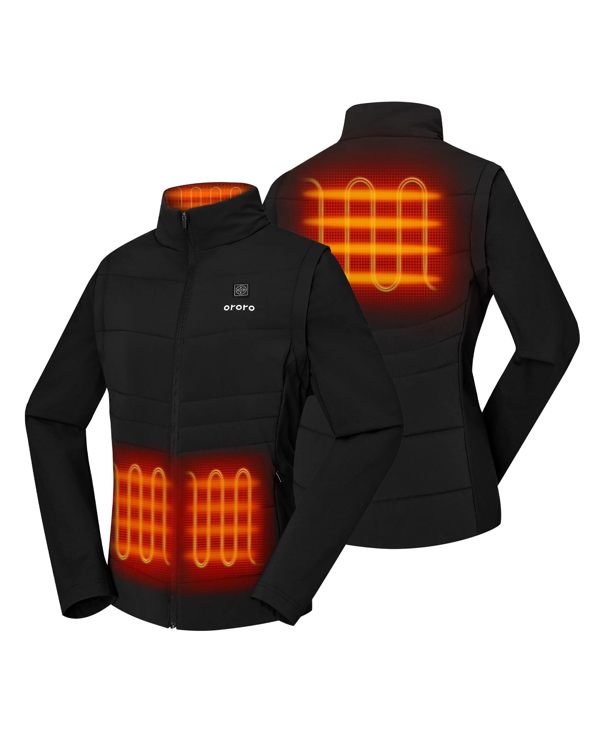 ORORO Heated Turnberry Women's Heated Golf Jacket w/ Zip-off Sleeves (Apparel Only) - Image 16