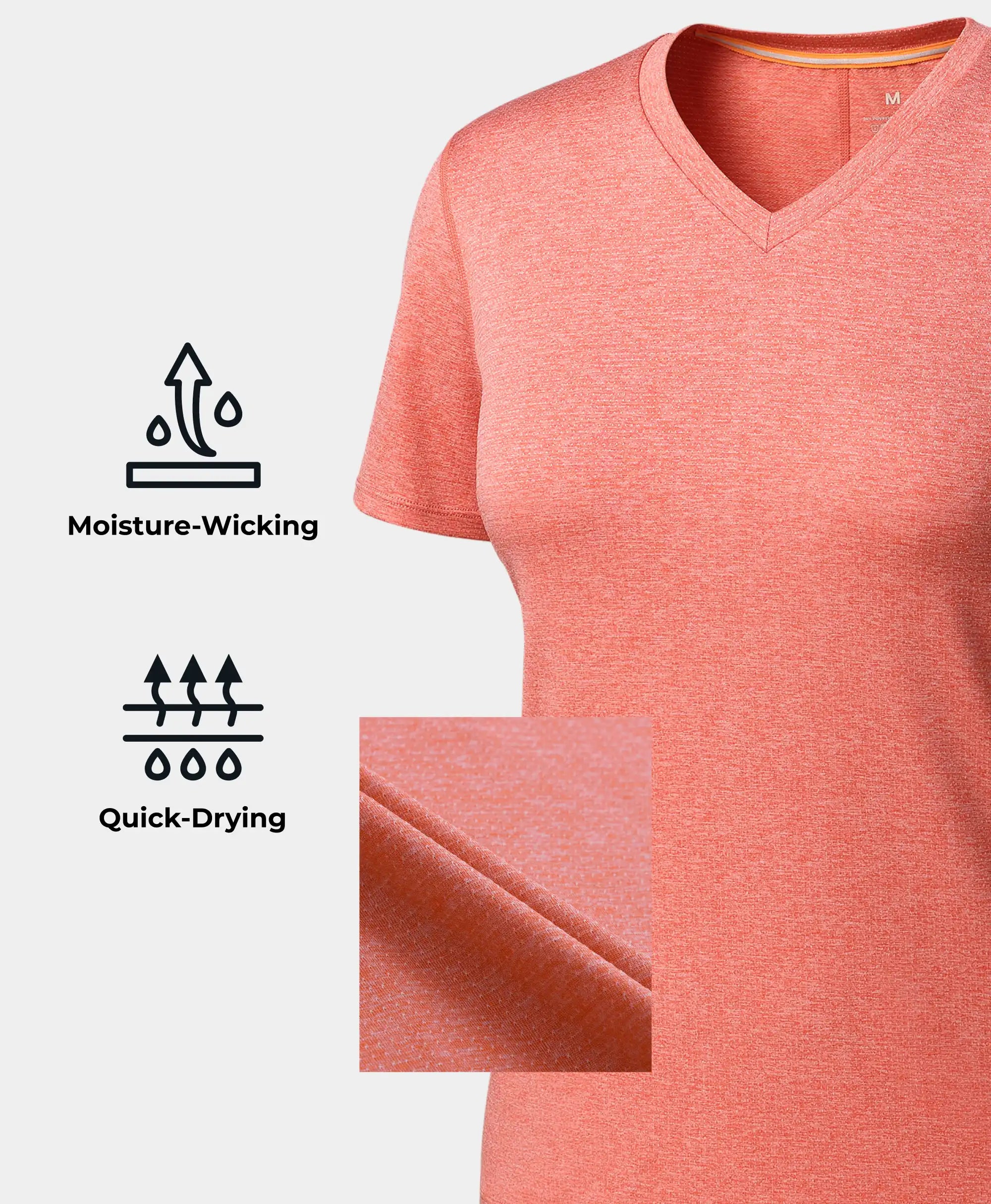 ORORO Heated Women’s TechTrail V-Neck Performance T-Shirt - Image 4