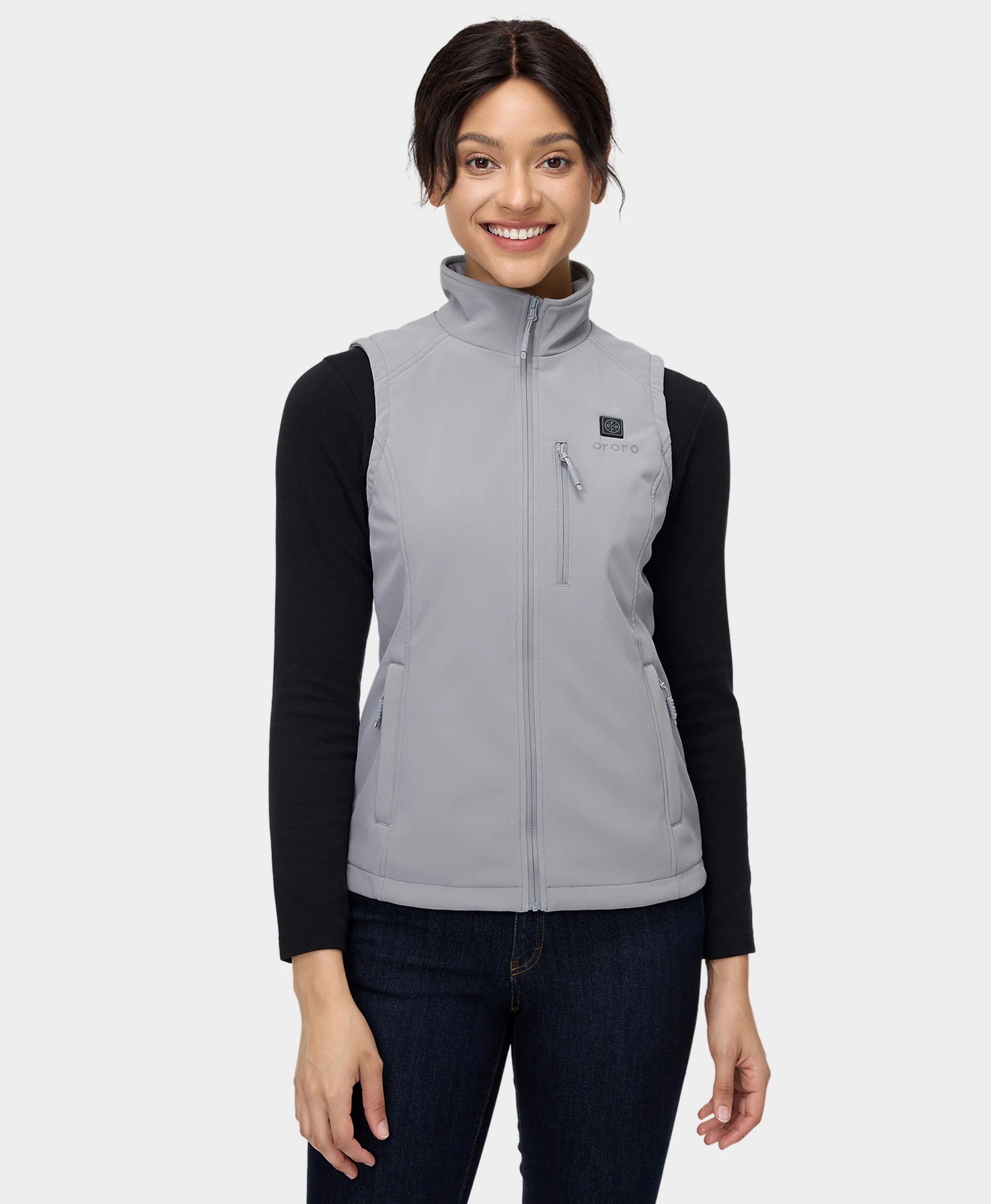 ORORO Heated Women's Heated Softshell Vest - Lower Back Heating (Apparel Only) - Image 14