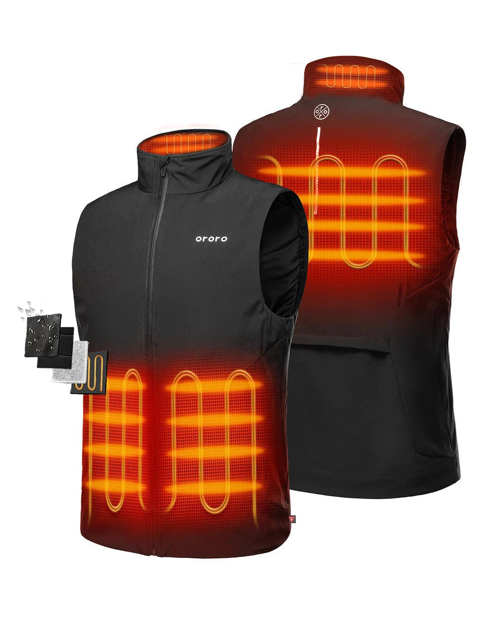 ORORO Heated Men's Heated PrimaLoft® Golf Vest (Apparel Only) - Image 2