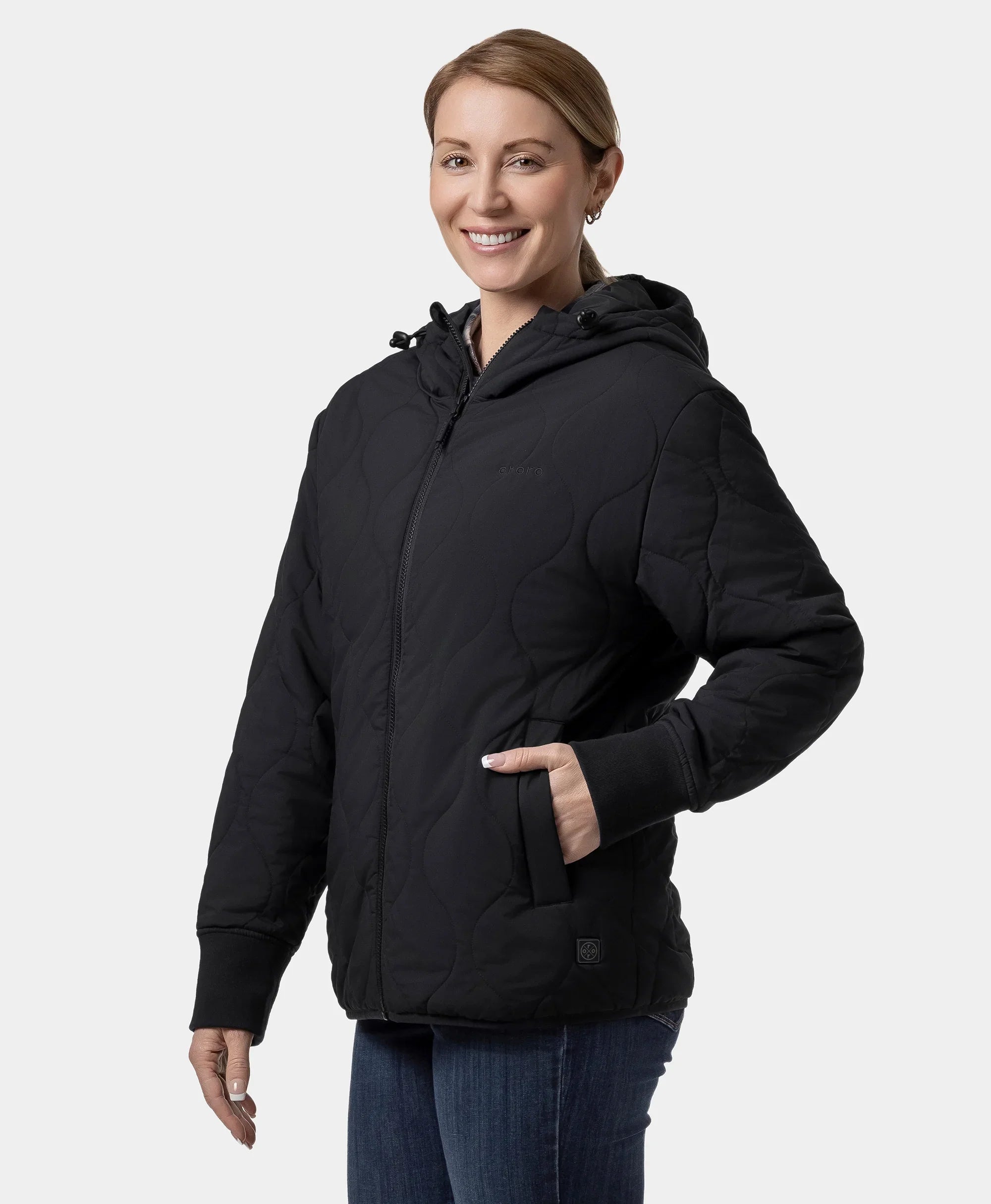 ORORO Heated Stargazer Women's Heated Quilted Hoodie Jacket (ORORO Heated Final Sale) - Image 4