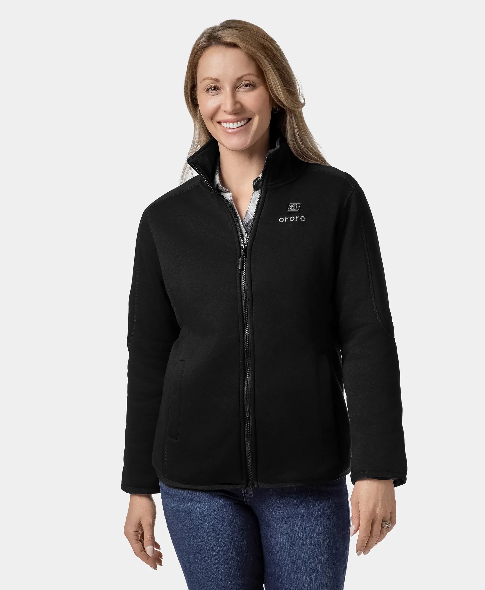 ORORO Heated (Open-box) Florence Women's Heated Fleece Jacket - Black (Battery Set Not Included) - Image 6