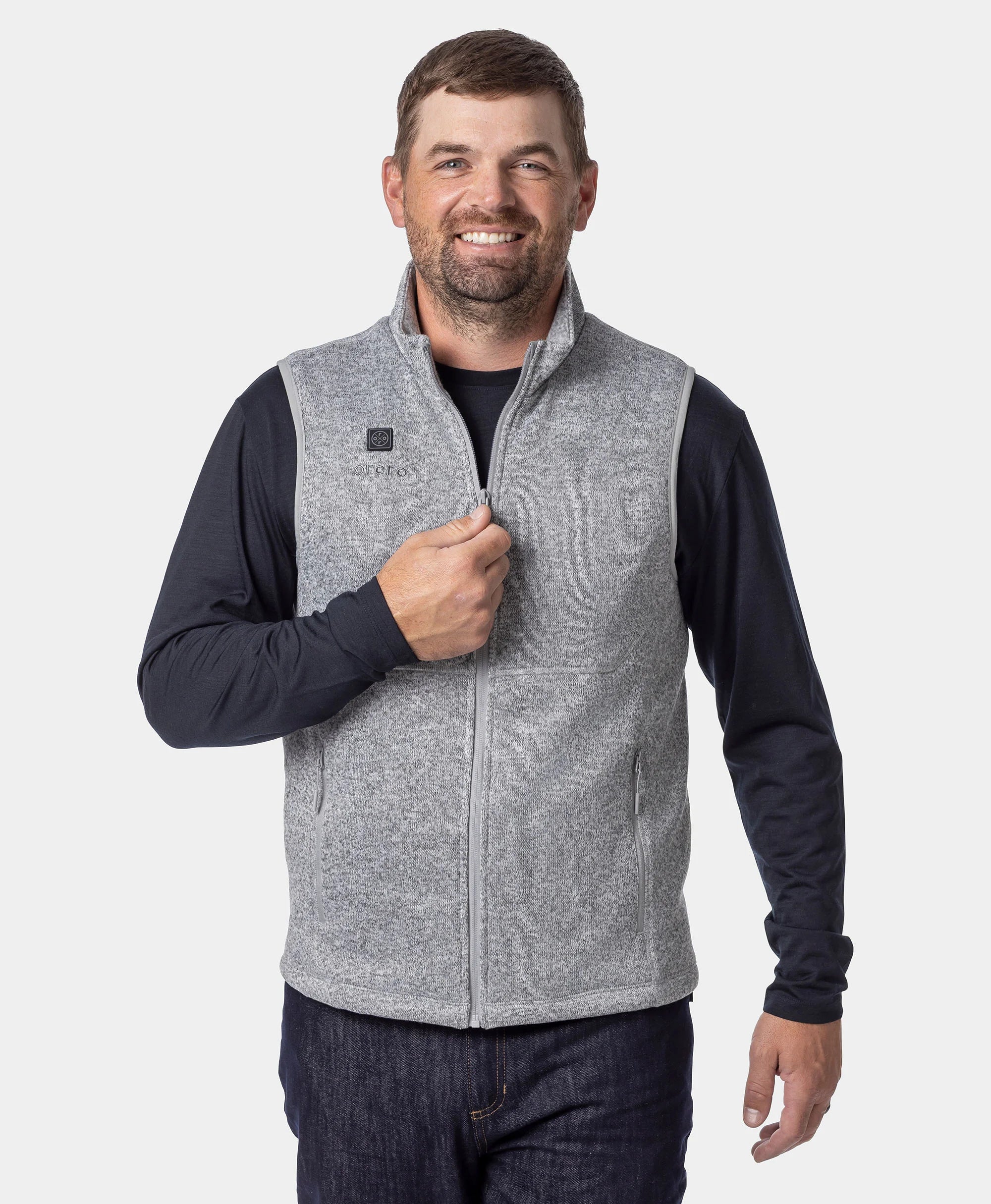 ORORO Heated Augusta Tournament ORORO Heated Men's 4-Zone Heated Sweater Fleece Vest - Image 25