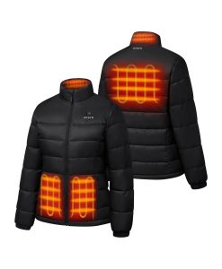 ORORO Heated (Open-box) Women's Heated Puffer Jacket (Pocket heating)  (Battery Set Not Included)