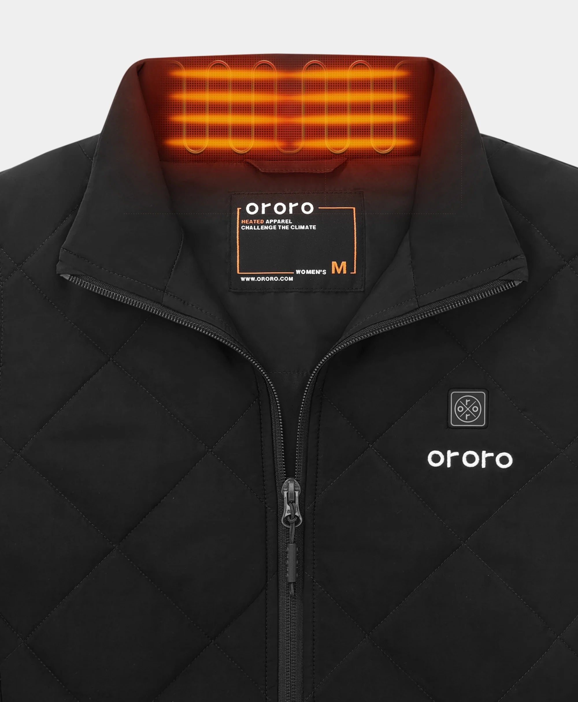 ORORO Heated Women's Heated Quilted Vest - Black - Image 16