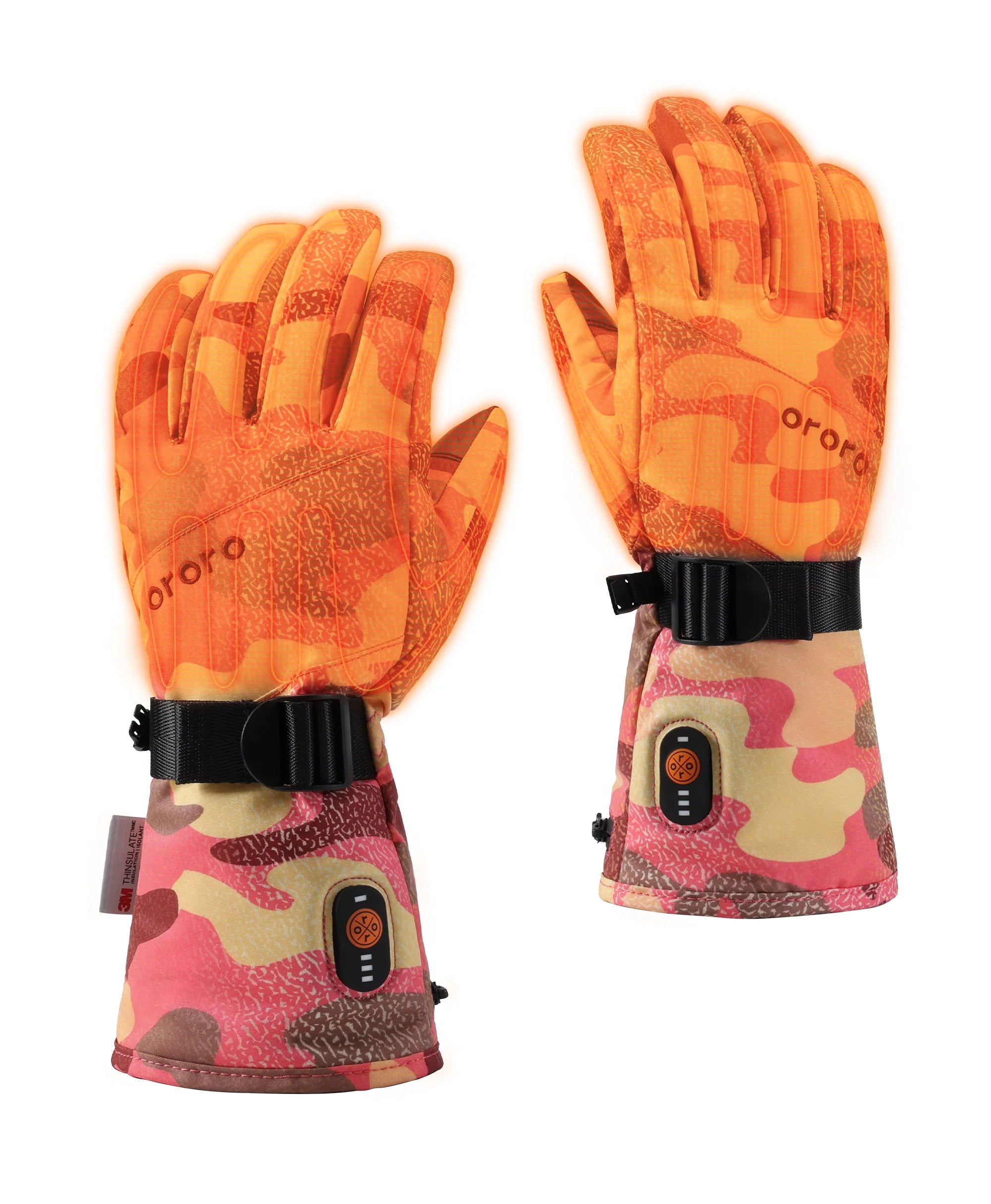 ORORO Heated (Open-box) Kyoto Women's Colorprint Heated Lightweight Gloves - Image 14