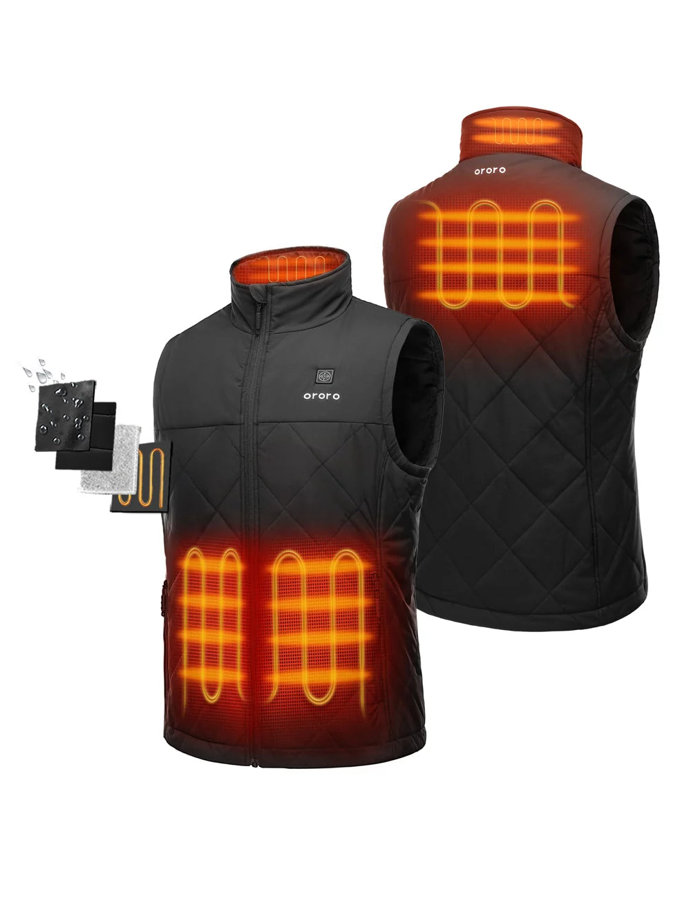 ORORO Heated Men's Heated Quilted Vest - Image 2