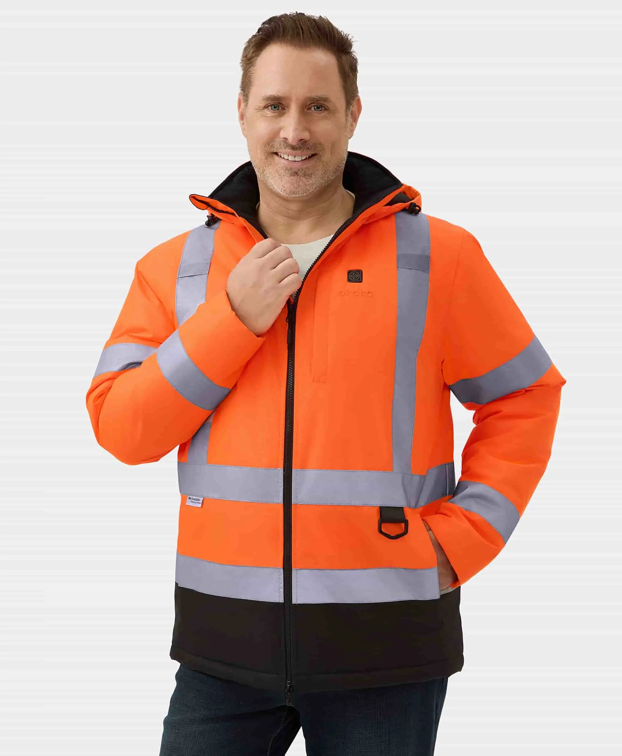 ORORO Heated Flagstaff Men's Heated High-Visibility Jacket (Apparel Only) - Image 10