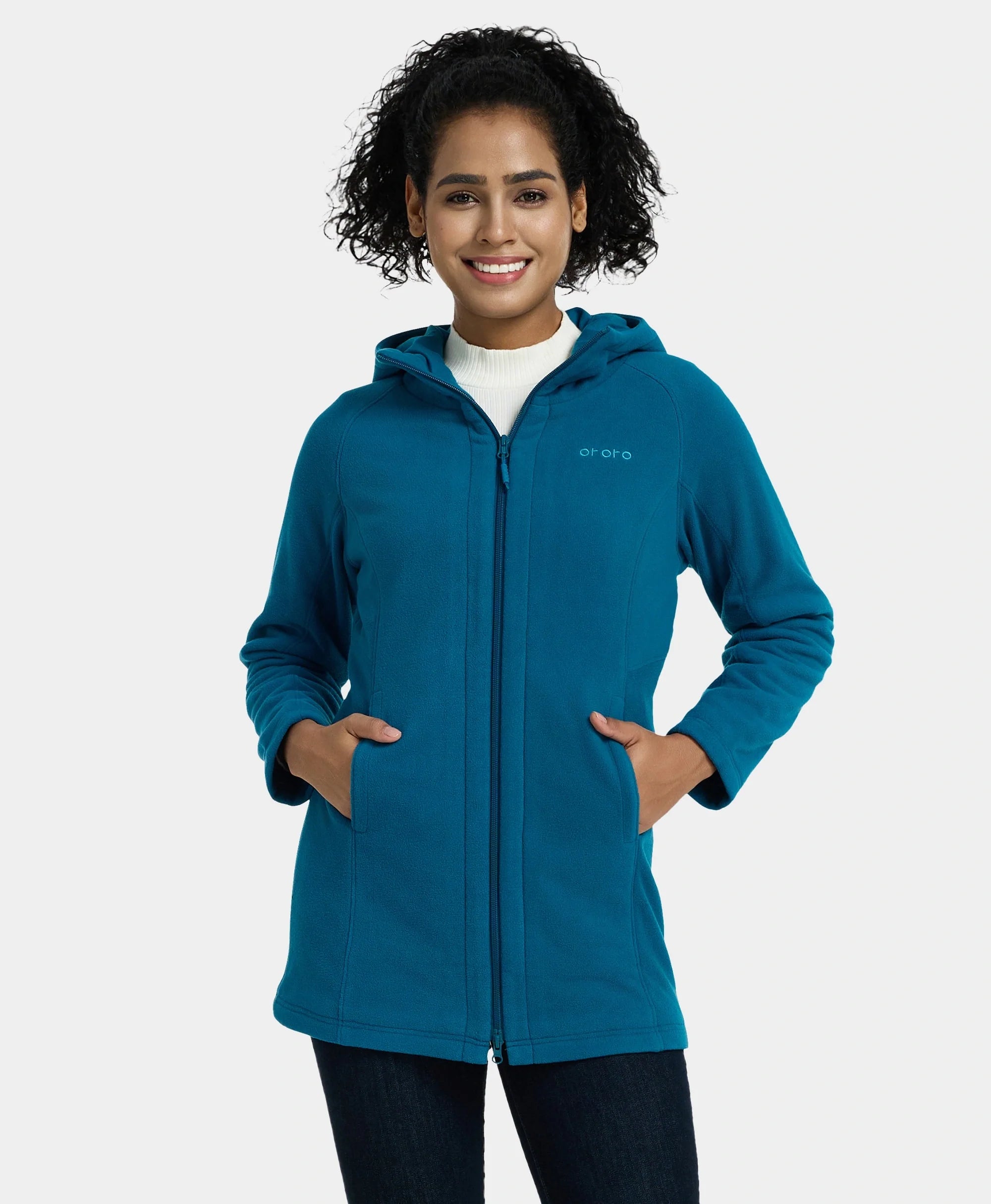 ORORO Heated Felicity Women's Heated Fleece Hoodie Jacket (Apparel Only) - Image 6