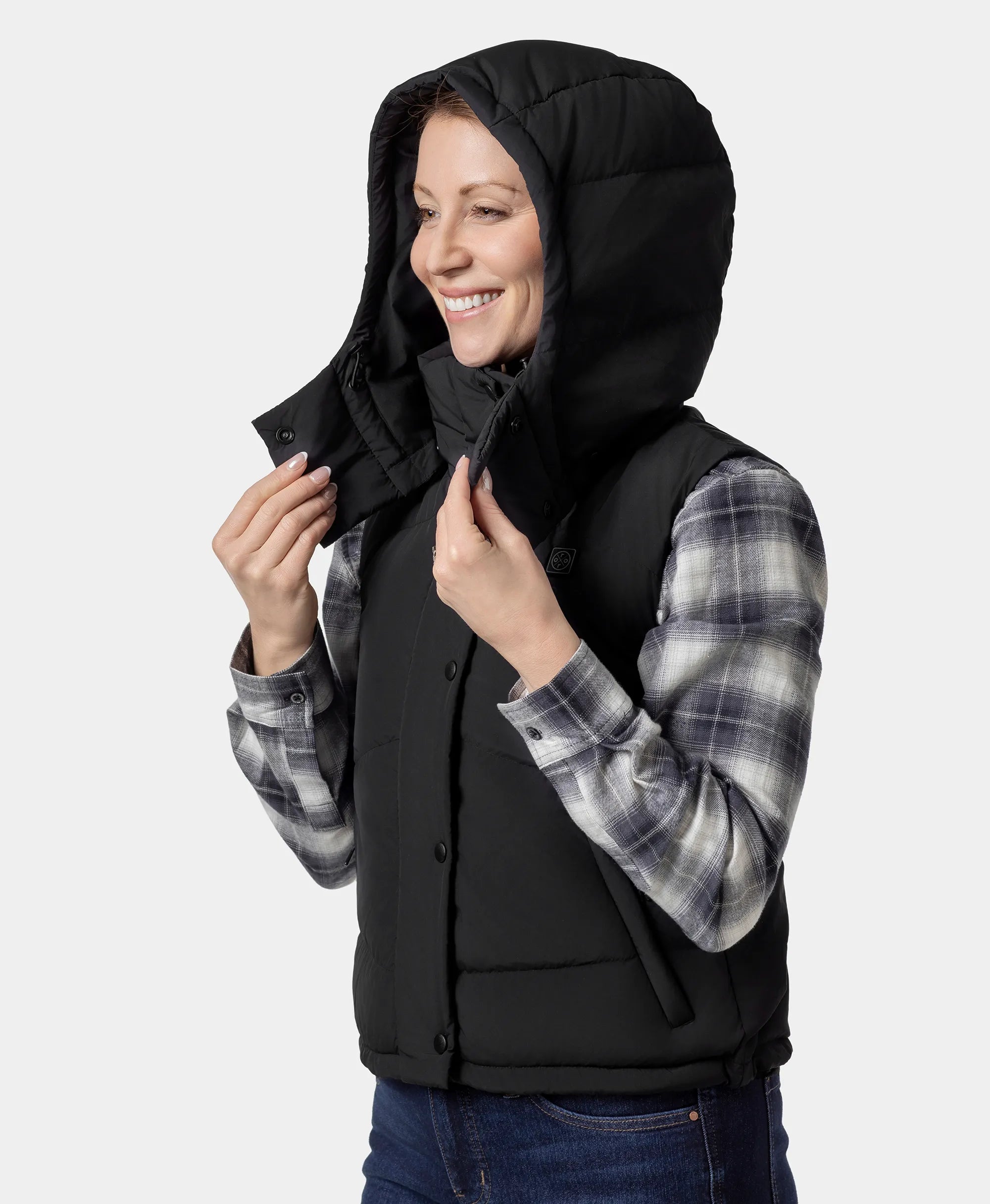 ORORO Heated Women's Heated Cropped Puffer Down Vest - Image 6