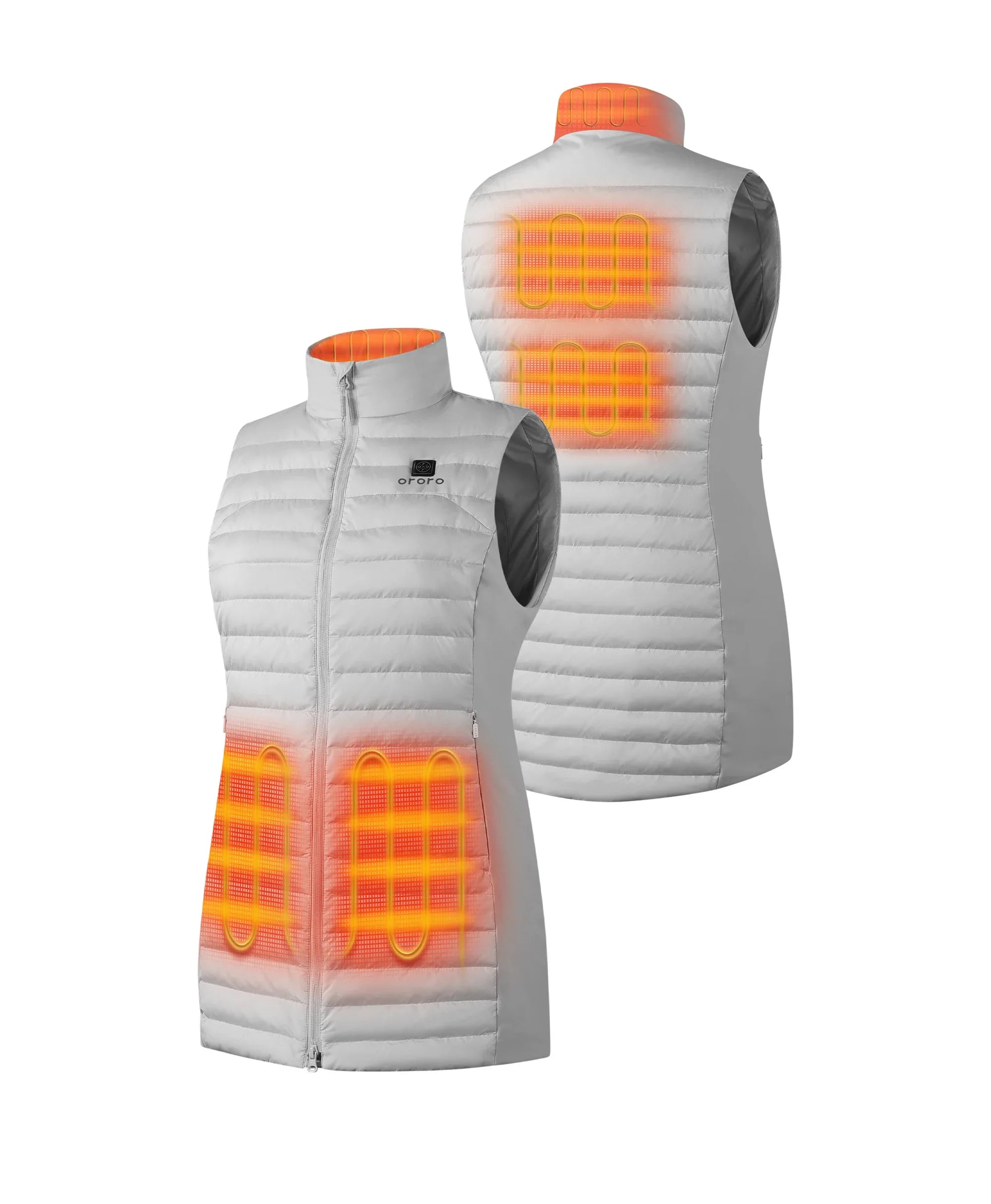 ORORO Heated (Open-box) Cloudmere Women's 5-Zone Heated Long Down Vest (Battery Set Not Included) - Image 13