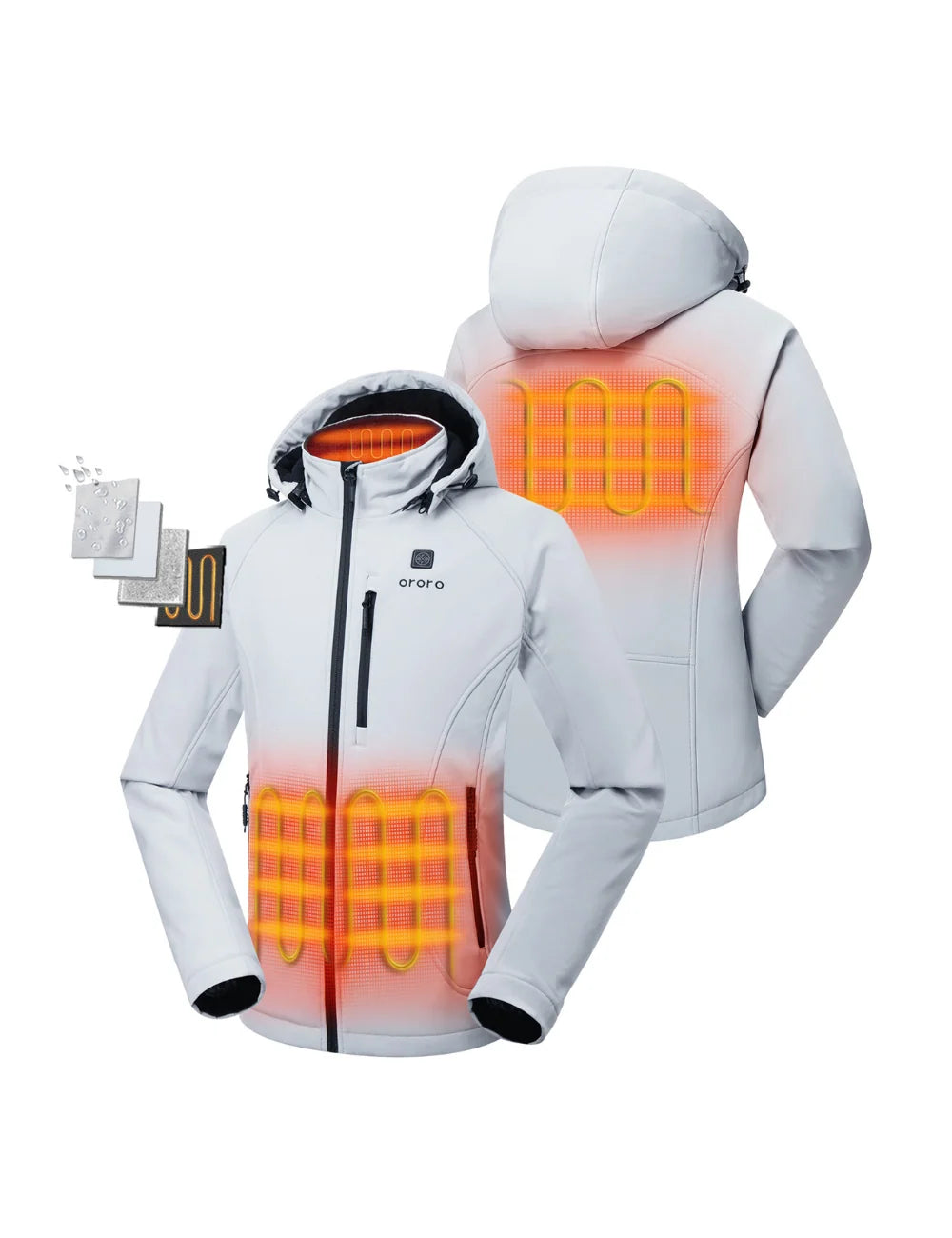 ORORO Heated Women's Classic Heated Jacket 2.0 (4 Heating Zones) - Image 23
